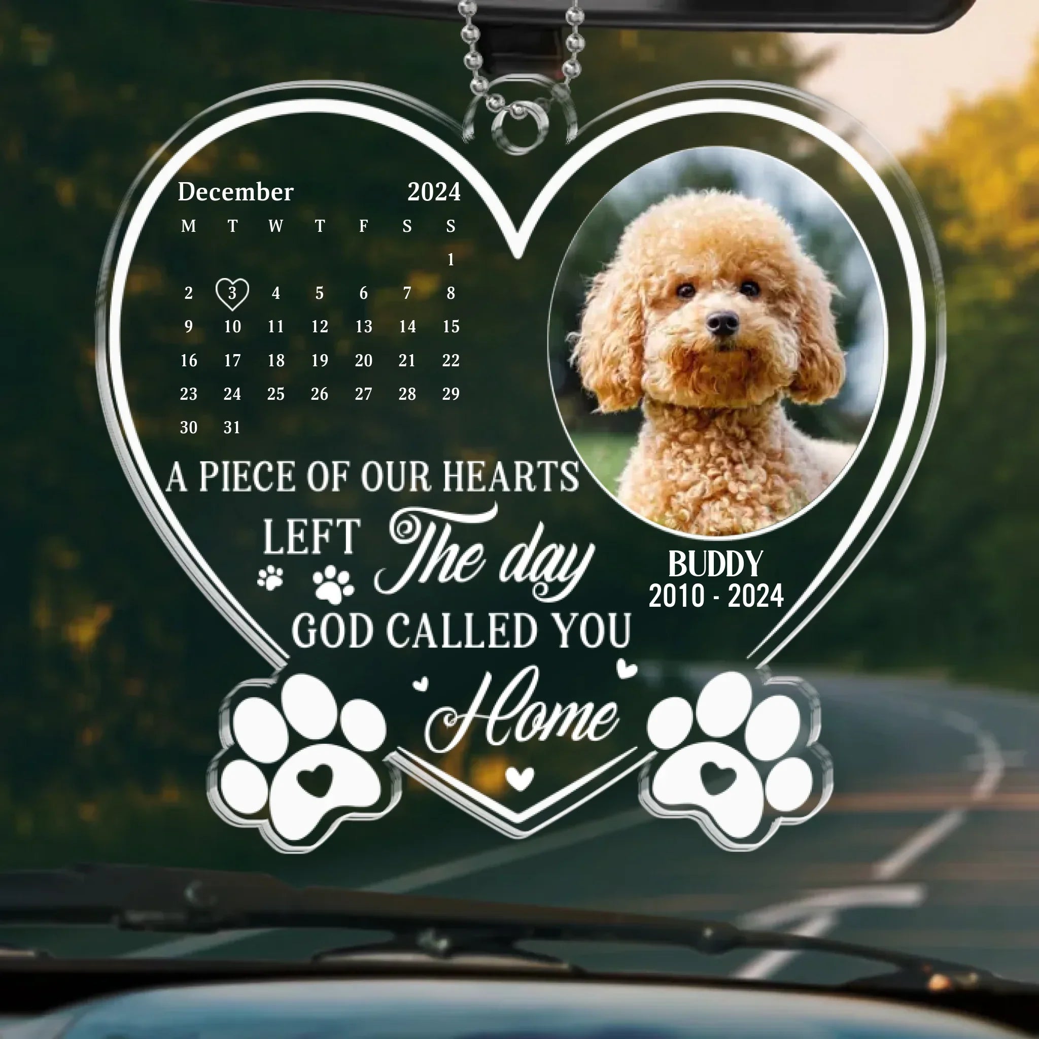 Custom Photo Forever My Furry Angel - Memorial Personalized Custom Car Ornament - Acrylic Custom Shaped - Sympathy Gift For Pet Owners, Pet Lovers