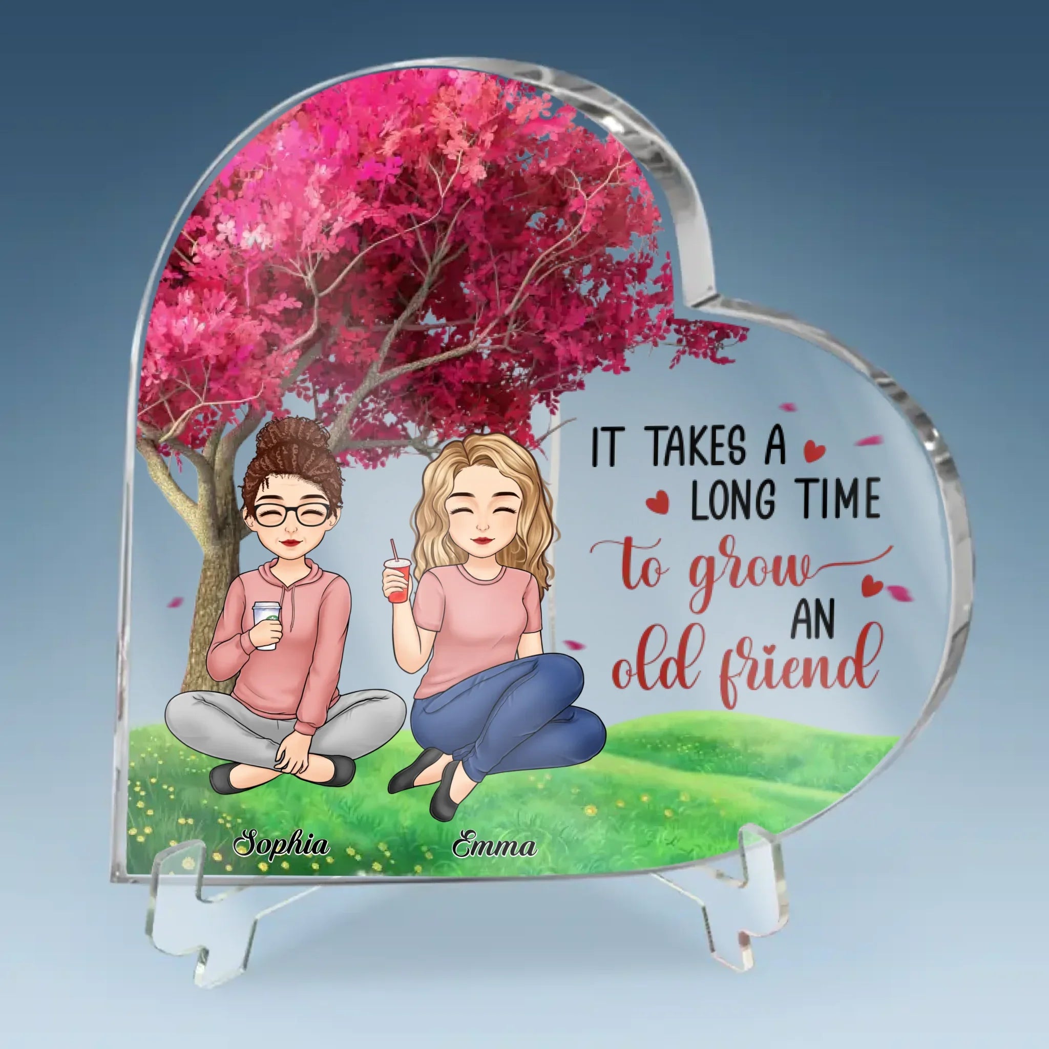 Where The Trees Whisper, Our Friendship Grows
- Bestie Personalized Custom Heart Shaped Acrylic Plaque - Christmas Gift For Best Friends, BFF, Sisters