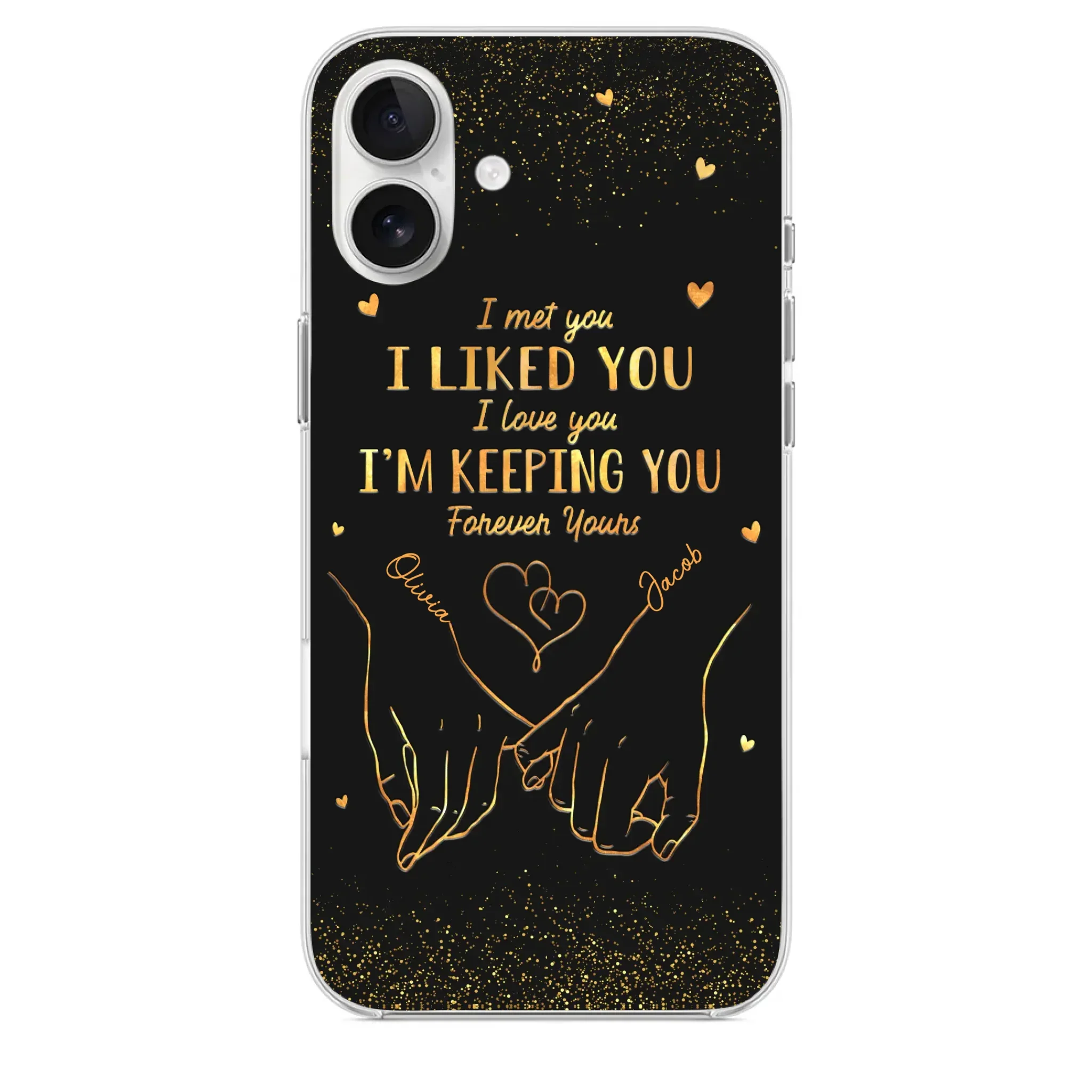 Your Hand Fits Perfectly In Mine - Couple Personalized Custom Clear Phone Case - Gift For Husband Wife, Anniversary