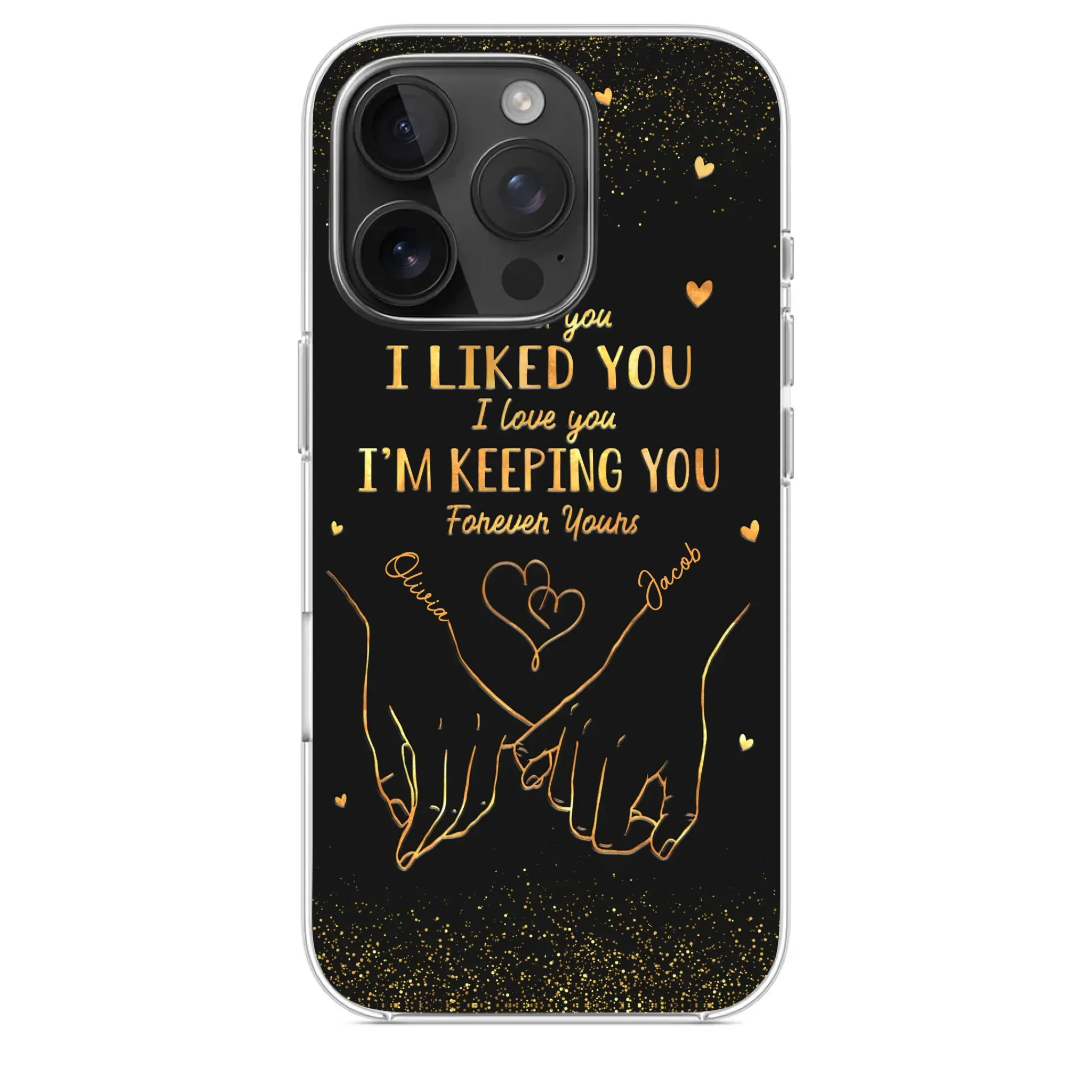 Your Hand Fits Perfectly In Mine - Couple Personalized Custom Clear Phone Case - Gift For Husband Wife, Anniversary