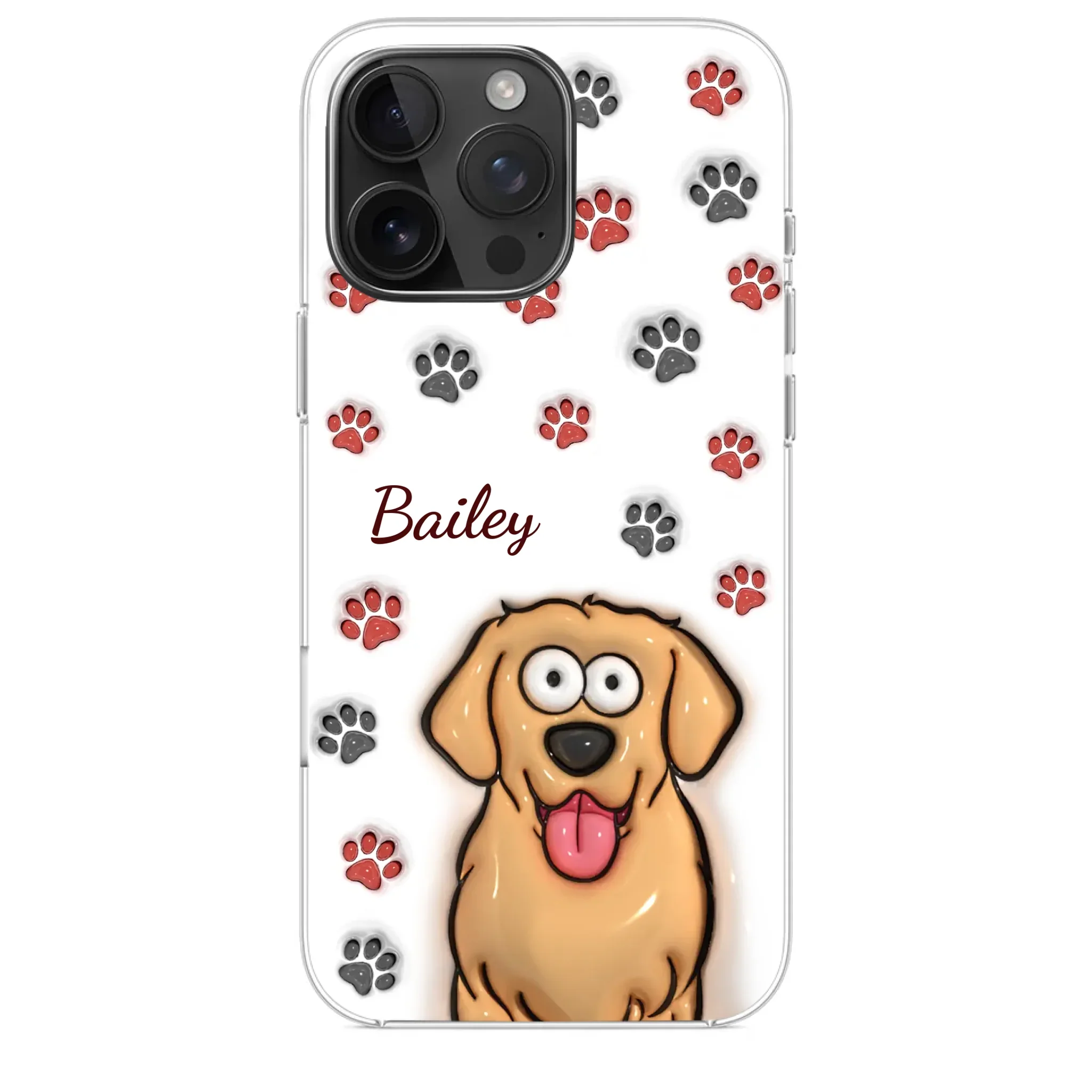Paws And Enjoy Life - Dog & Cat Personalized Custom 3D Inflated Effect Printed Clear Phone Case - Gift For Pet Owners, Pet Lovers
