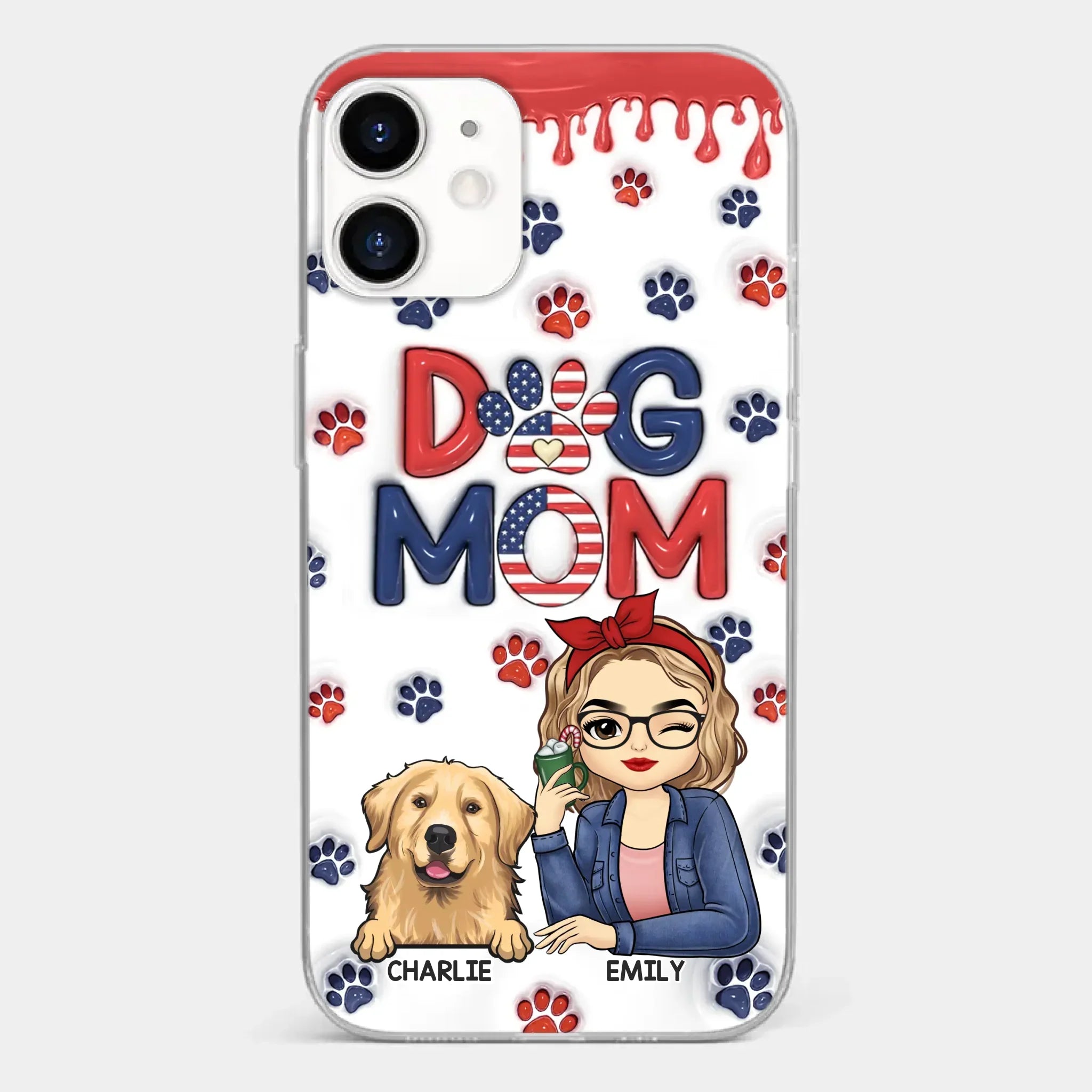 Cuddling With My Furry Happiness - Dog & Cat Personalized Custom 3D Inflated Effect Printed Clear Phone Case - Gift For Pet Owners, Pet Lovers