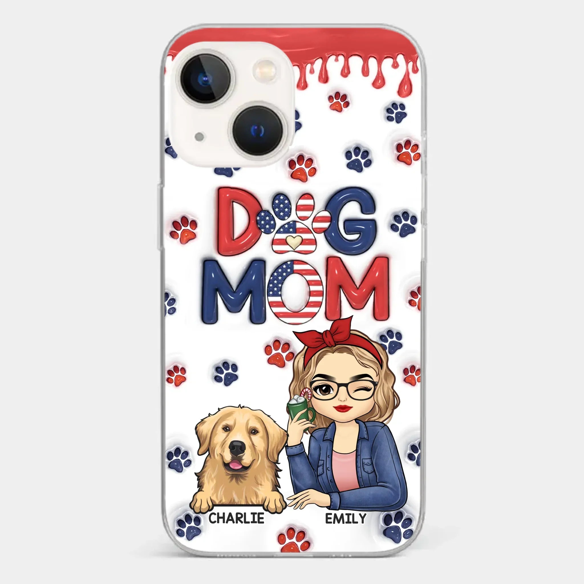 Cuddling With My Furry Happiness - Dog & Cat Personalized Custom 3D Inflated Effect Printed Clear Phone Case - Gift For Pet Owners, Pet Lovers