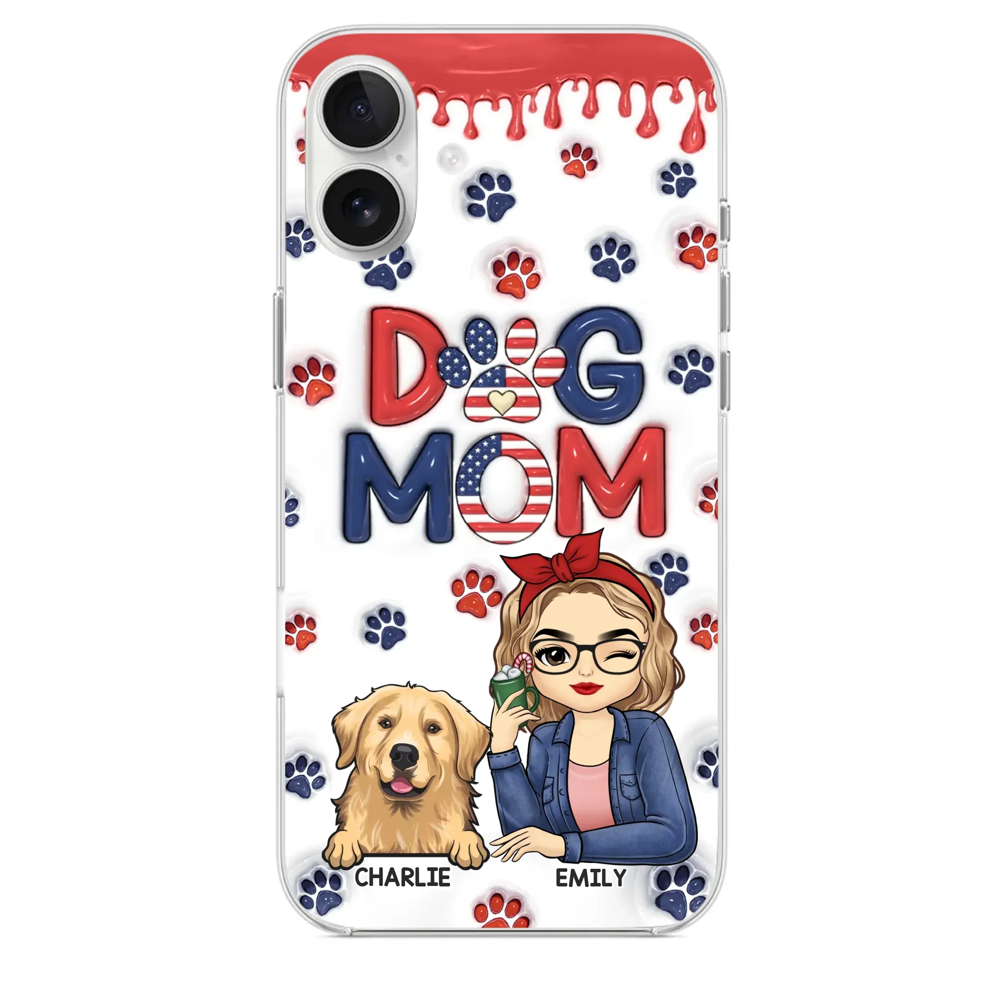 Cuddling With My Furry Happiness - Dog & Cat Personalized Custom 3D Inflated Effect Printed Clear Phone Case - Gift For Pet Owners, Pet Lovers
