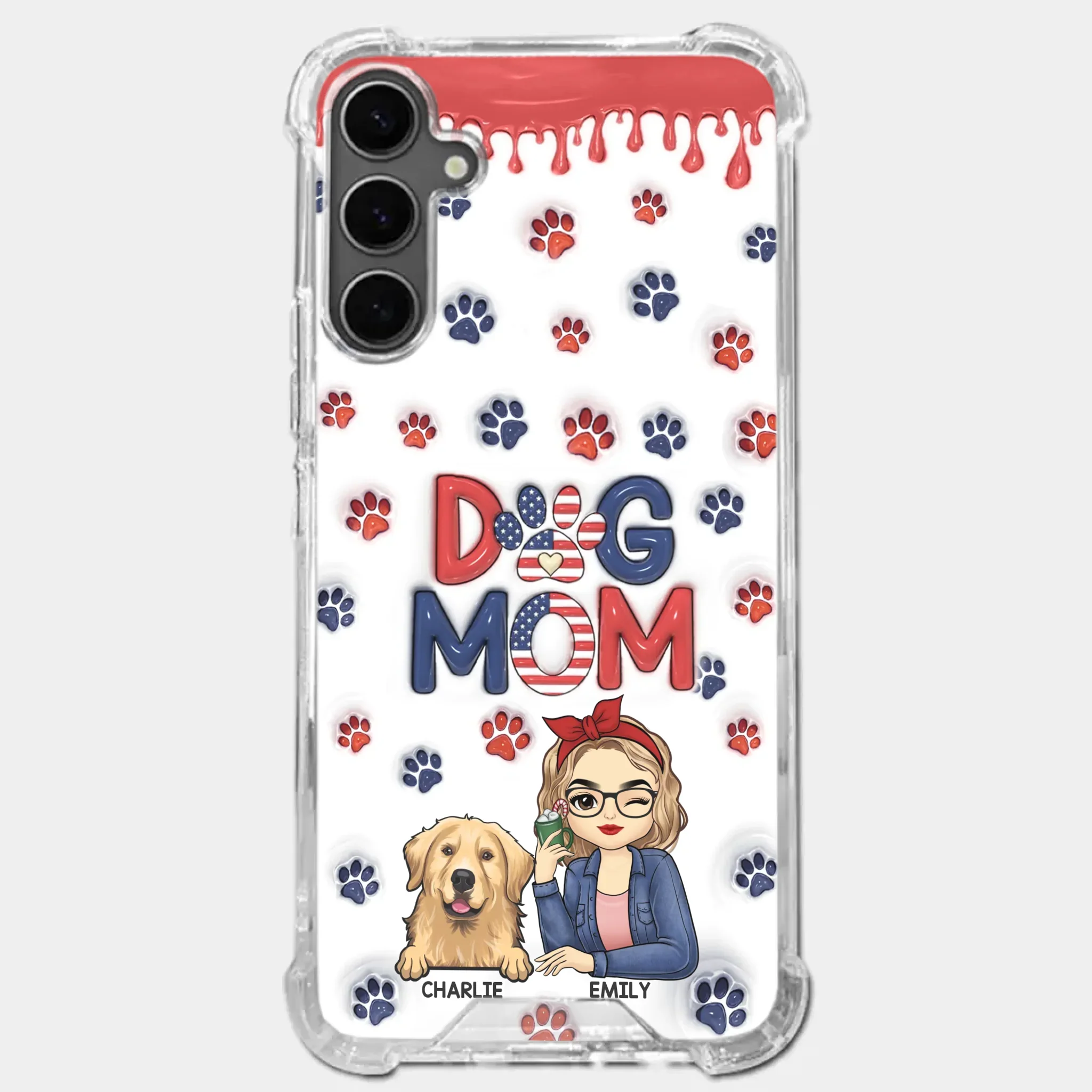 Cuddling With My Furry Happiness - Dog & Cat Personalized Custom 3D Inflated Effect Printed Clear Phone Case - Gift For Pet Owners, Pet Lovers