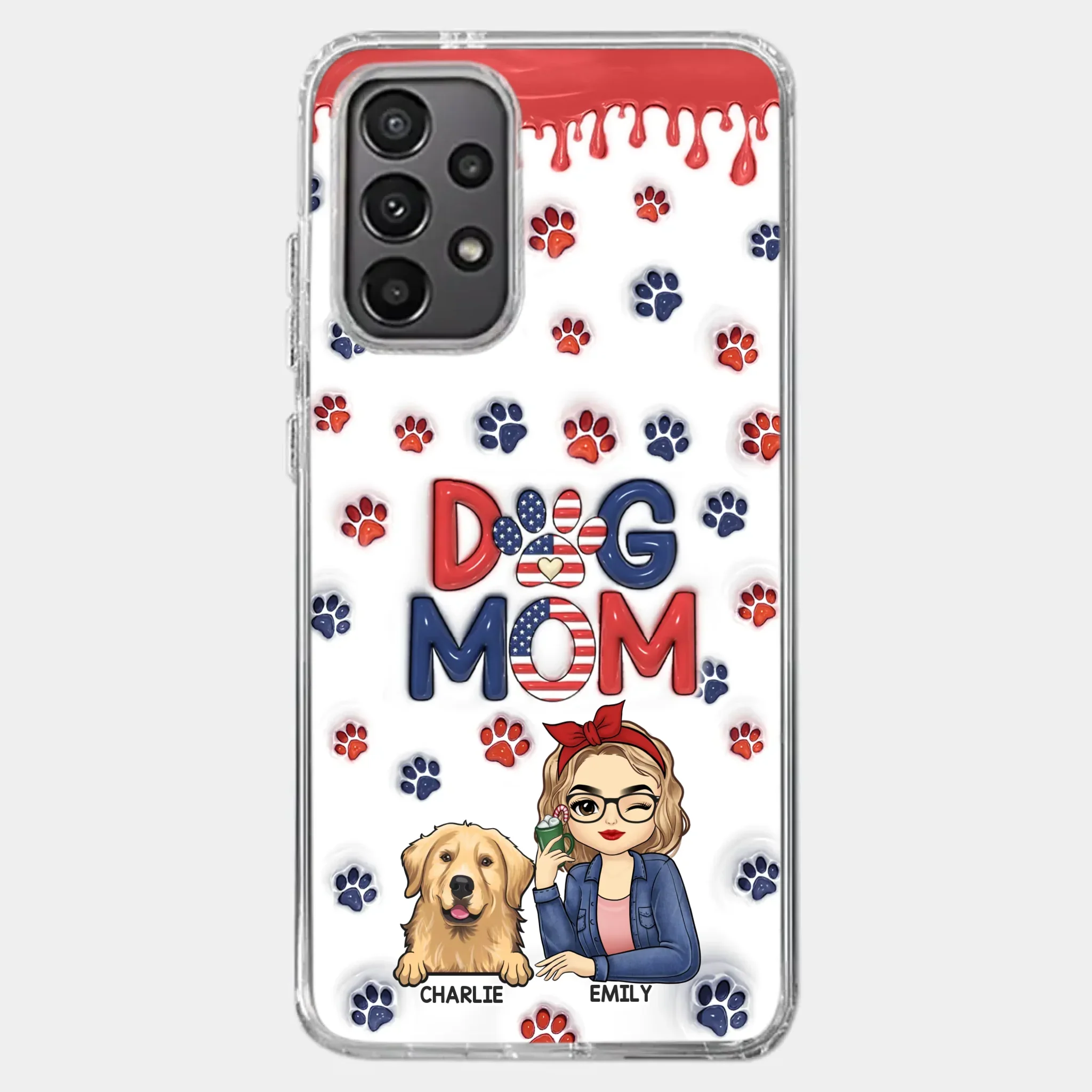 Cuddling With My Furry Happiness - Dog & Cat Personalized Custom 3D Inflated Effect Printed Clear Phone Case - Gift For Pet Owners, Pet Lovers