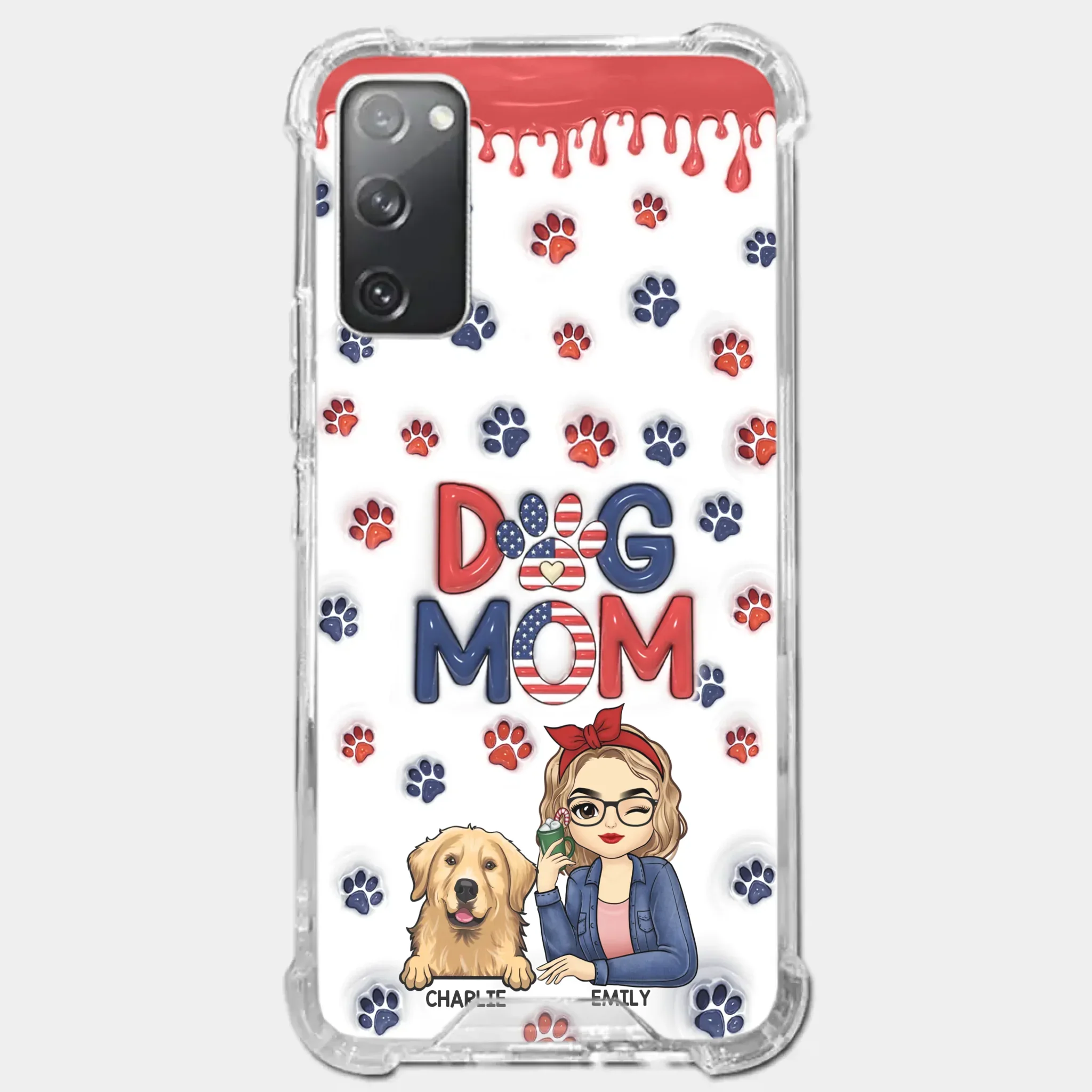 Cuddling With My Furry Happiness - Dog & Cat Personalized Custom 3D Inflated Effect Printed Clear Phone Case - Gift For Pet Owners, Pet Lovers
