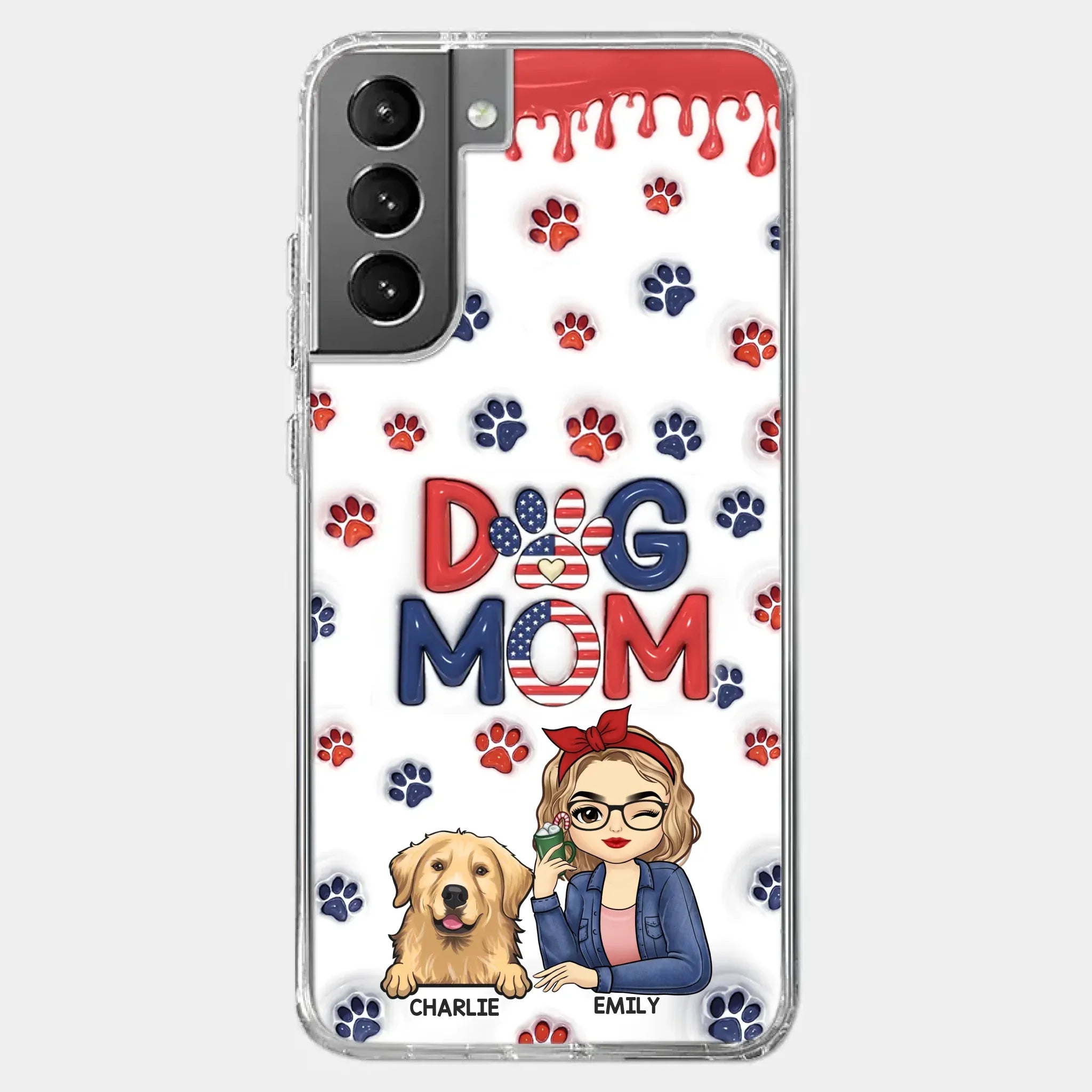 Cuddling With My Furry Happiness - Dog & Cat Personalized Custom 3D Inflated Effect Printed Clear Phone Case - Gift For Pet Owners, Pet Lovers