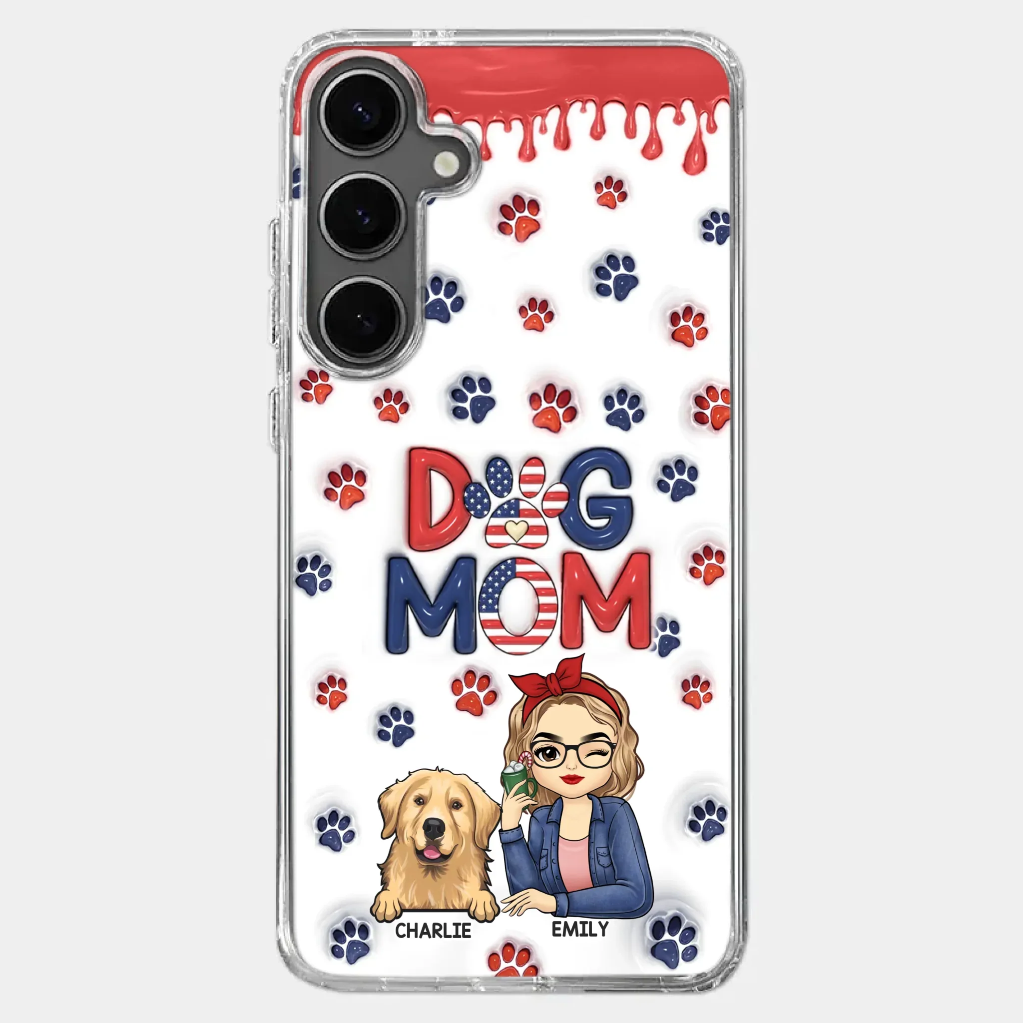 Cuddling With My Furry Happiness - Dog & Cat Personalized Custom 3D Inflated Effect Printed Clear Phone Case - Gift For Pet Owners, Pet Lovers