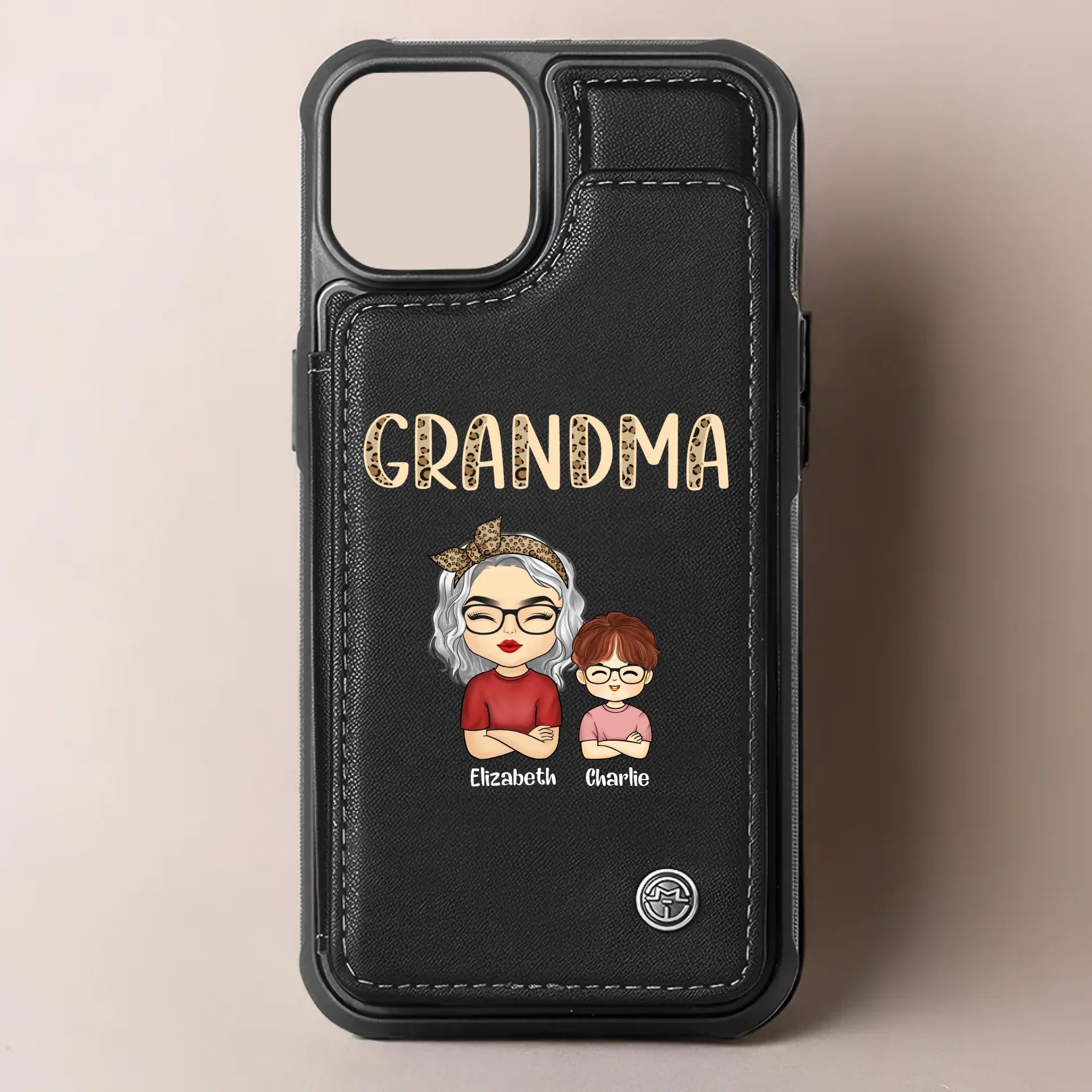 Behind Every Happy Family Is A Mother Who Gives Her All - Family Personalized Custom Leather Flip Wallet Phone Case - Mother's Day Gift For Mom, Grandma