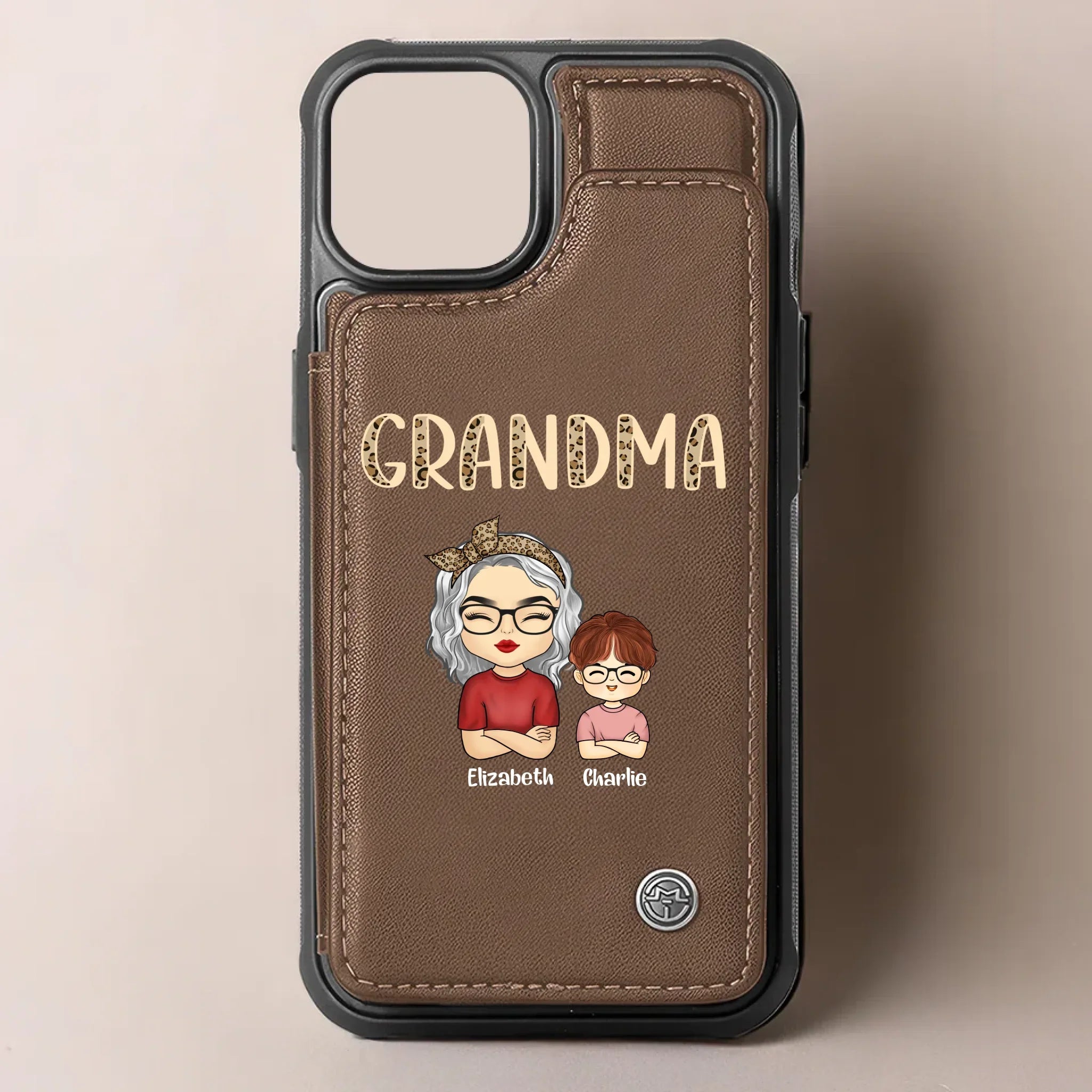 Behind Every Happy Family Is A Mother Who Gives Her All - Family Personalized Custom Leather Flip Wallet Phone Case - Mother's Day Gift For Mom, Grandma