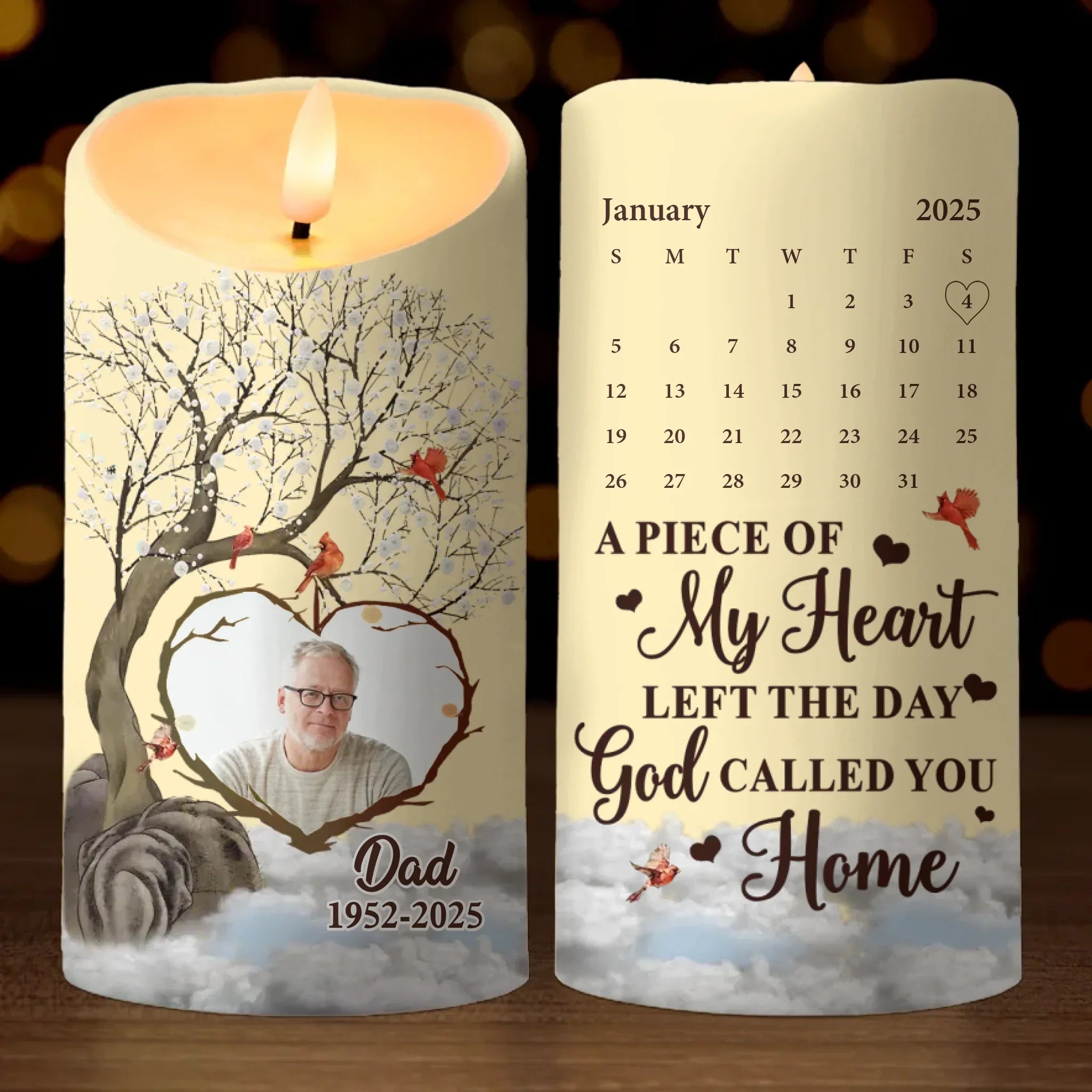 Custom Photo For The Moments When You Want To Feel Them Near - Memorial Personalized Custom LED Candle - Sympathy Gift For Family Members