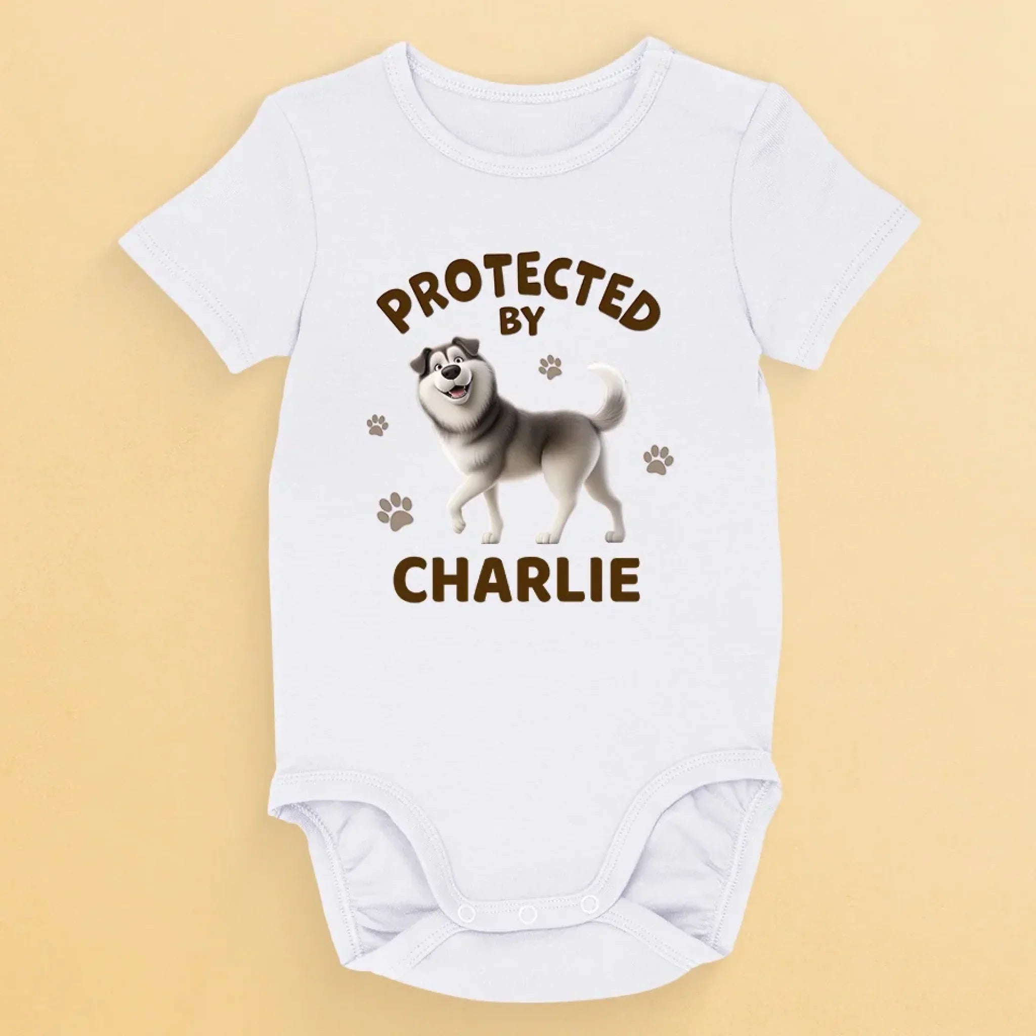 Furry Friends Make Life Brighter - Dog Personalized Custom Baby Onesie - Baby Shower Gift, Gift For Pet Owners, Pet Lovers