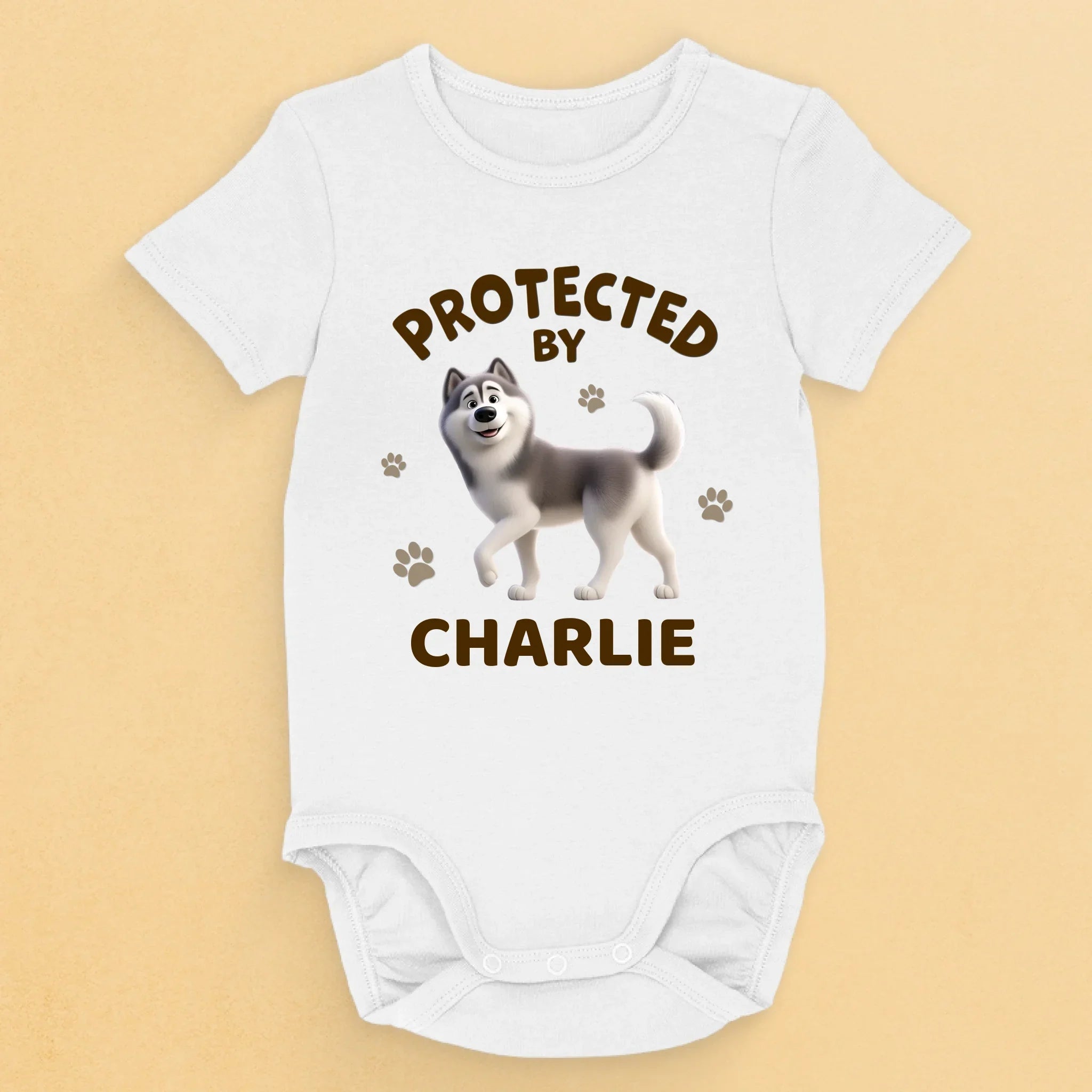 Furry Friends Make Life Brighter - Dog Personalized Custom Baby Onesie - Baby Shower Gift, Gift For Pet Owners, Pet Lovers