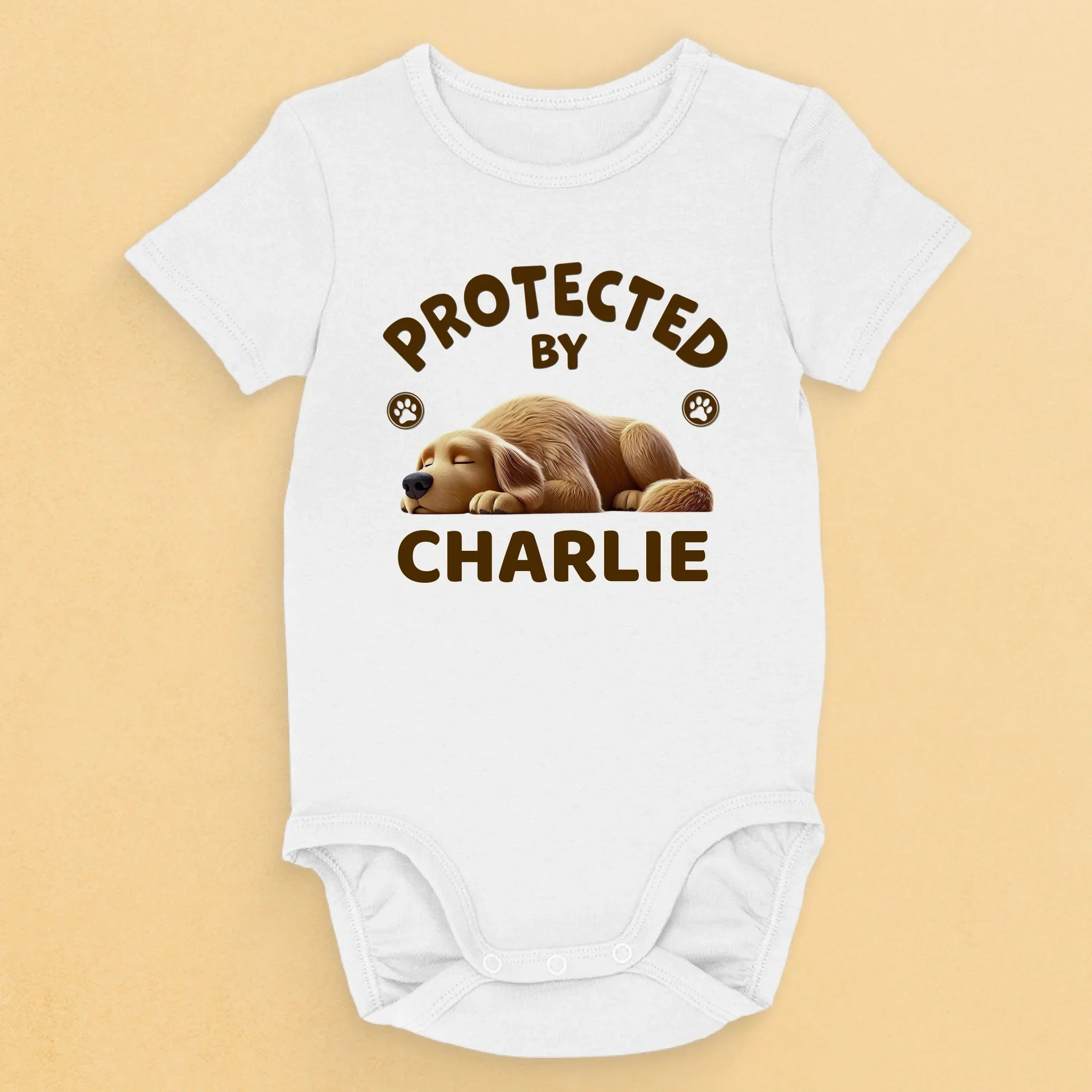 Happy To Be With You - Dog Personalized Custom Baby Onesie - Baby Shower Gift, Gift For Pet Owners, Pet Lovers