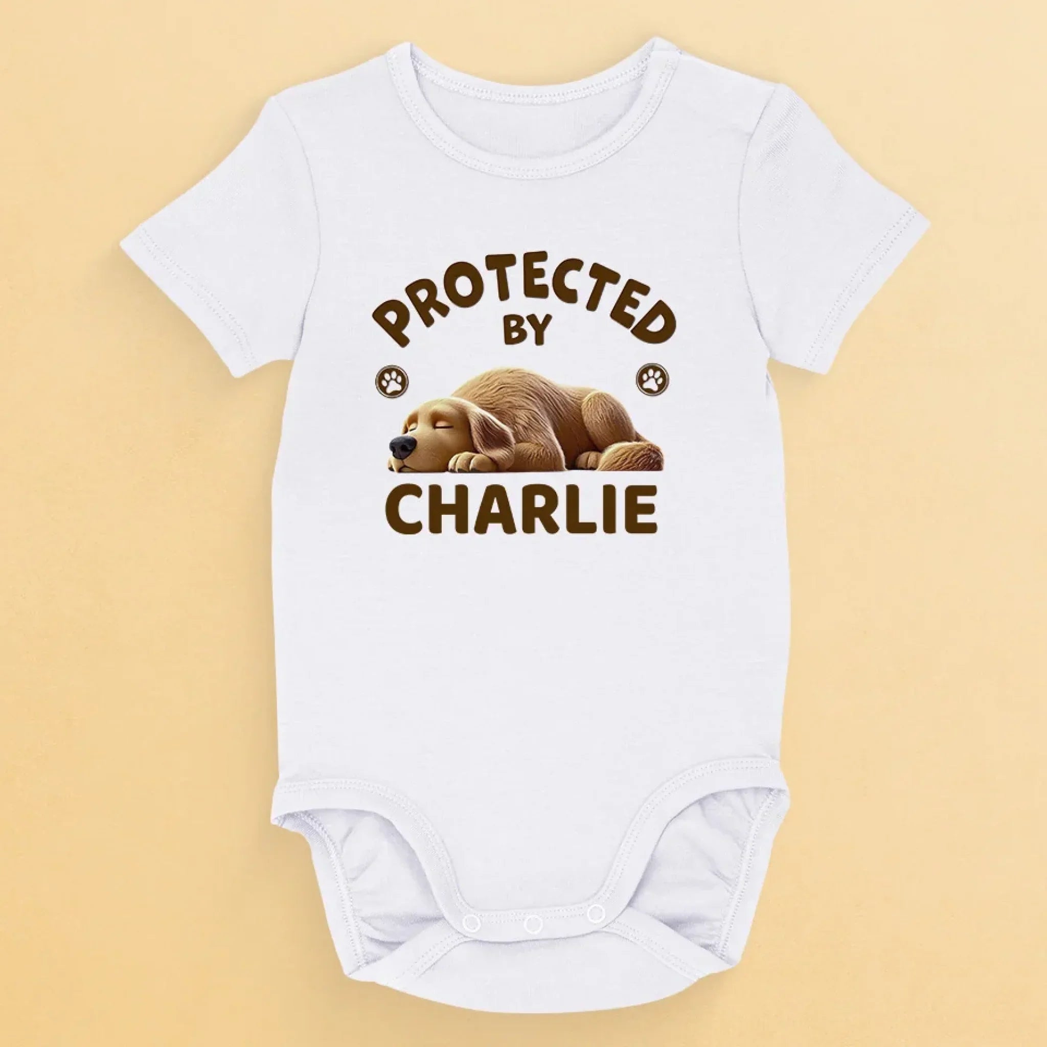 Happy To Be With You - Dog Personalized Custom Baby Onesie - Baby Shower Gift, Gift For Pet Owners, Pet Lovers