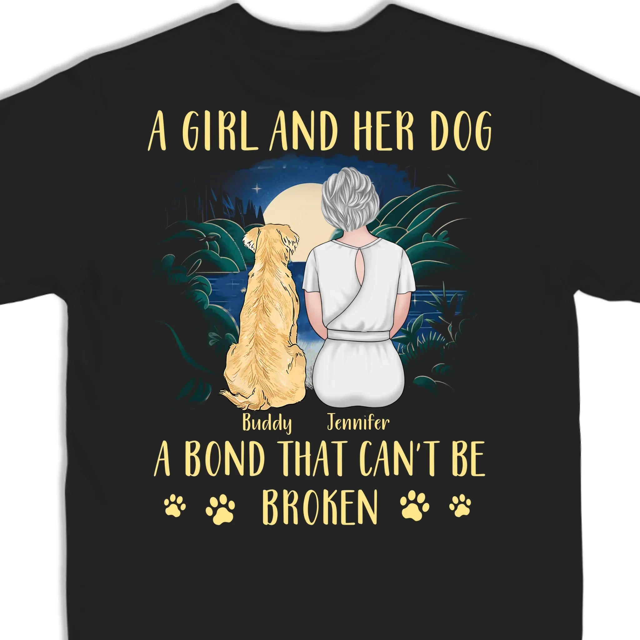 Paws, Love, And Endless Adventures - Dog Personalized Custom Back Printed Unisex T-shirt, Hoodie, Sweatshirt - Gift For Pet Owners, Pet Lovers