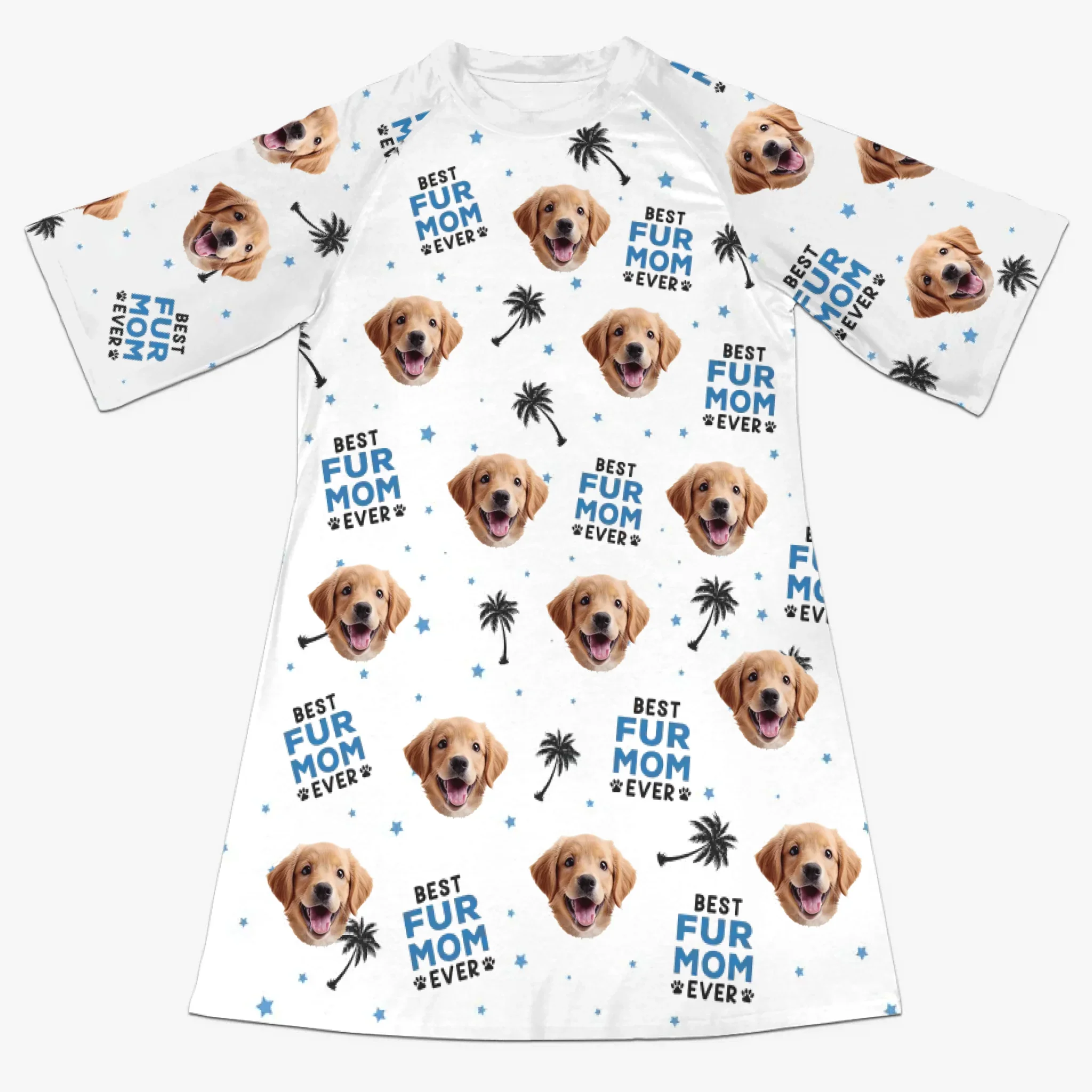 Custom Photo Best Fur Mom Ever - Dog & Cat Personalized Custom Women's Sleep Tee - Gift For Pet Owners, Pet Lovers