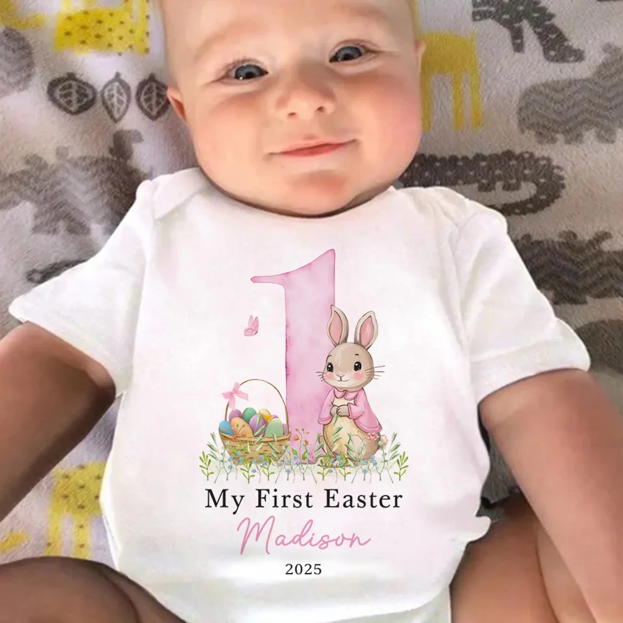 First Easter, Endless Cuddles - Family Personalized Custom Baby Onesie - Easter Gift For Baby Kids, Newborn Baby