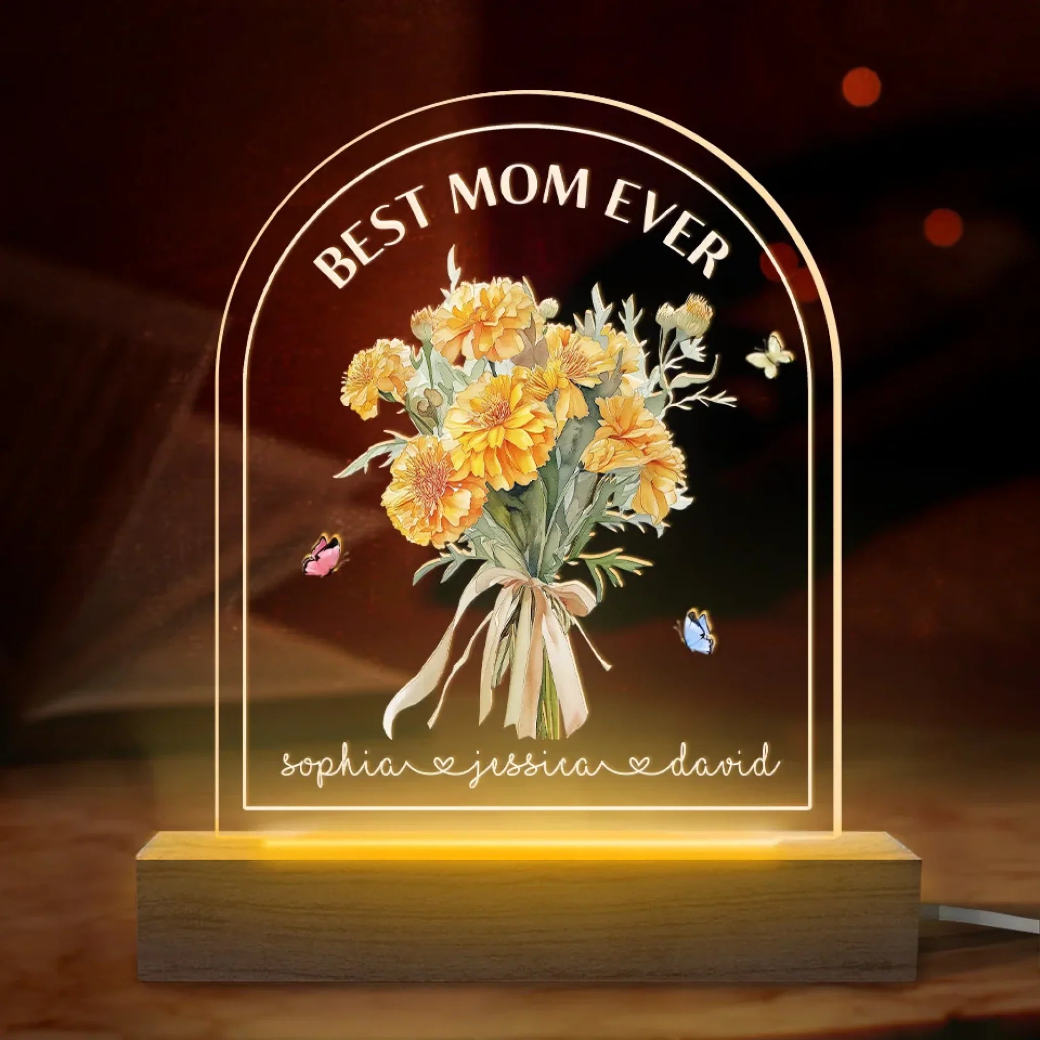 Best Mom Ever - Family Personalized Custom Shaped 3D LED Light - Mother's Day, Gift For Mom
