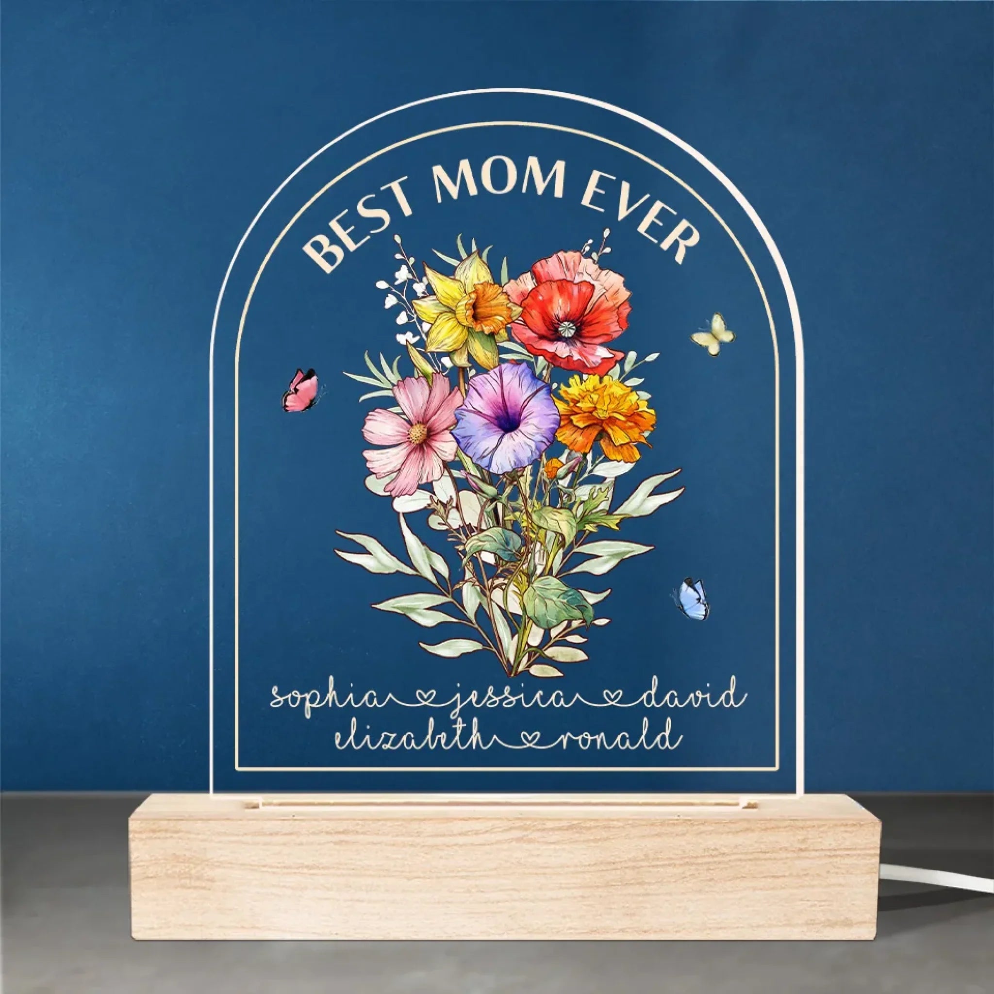 Mom We Love You - Family Personalized Custom Shaped 3D LED Light - Mother's Day, Gift For Mom