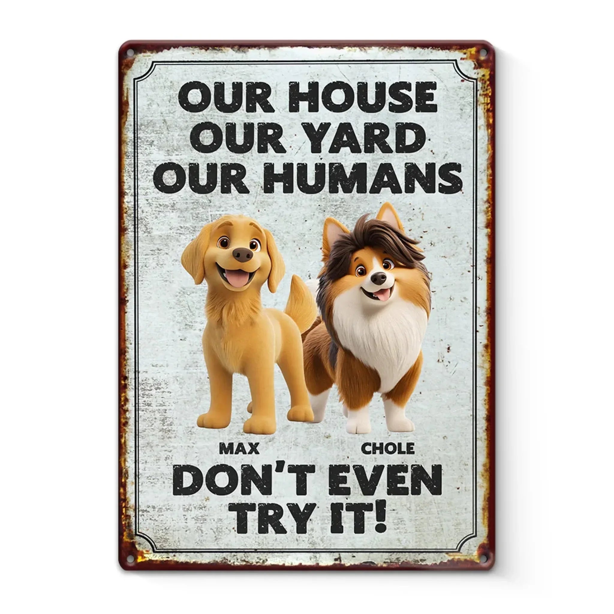 Keep Calm And Love Dogs - Dog Personalized Custom Home Decor Metal Sign - House Warming Gift For Pet Owners, Pet Lovers