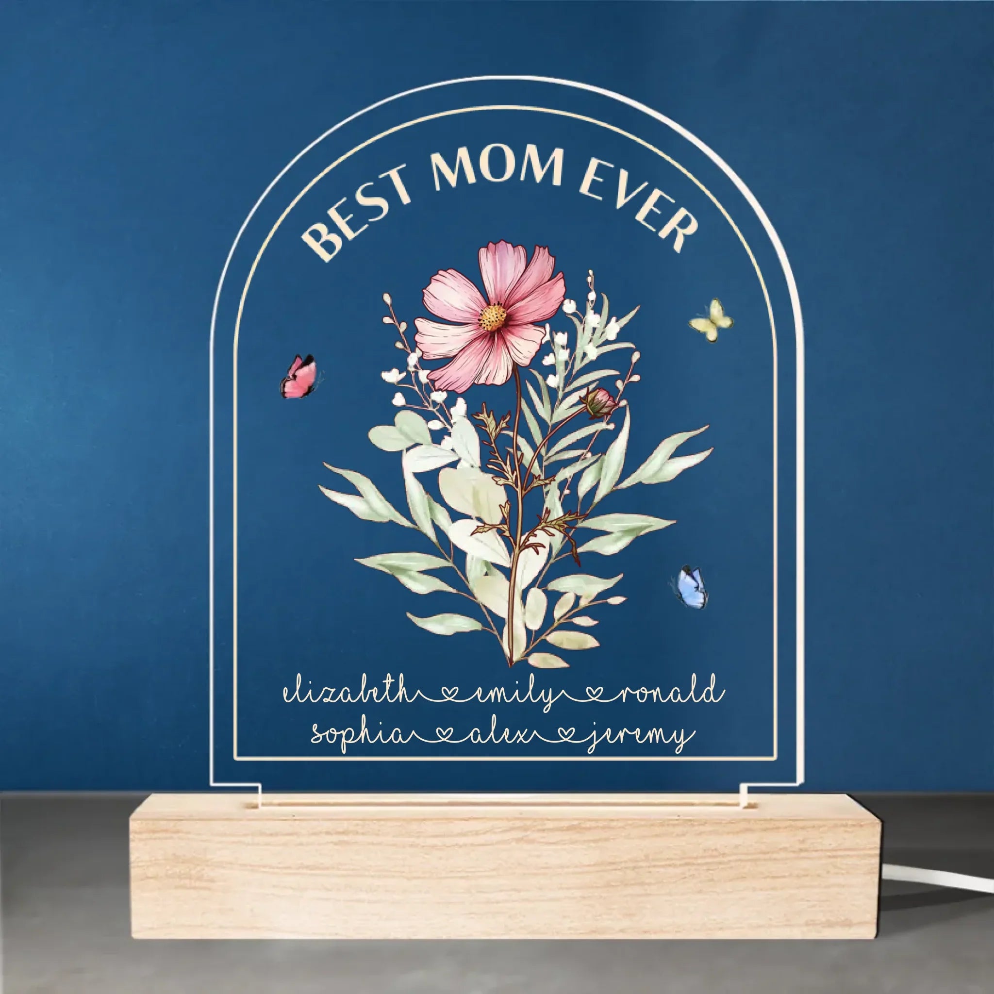 Mom We Love You - Family Personalized Custom Shaped 3D LED Light - Mother's Day, Gift For Mom