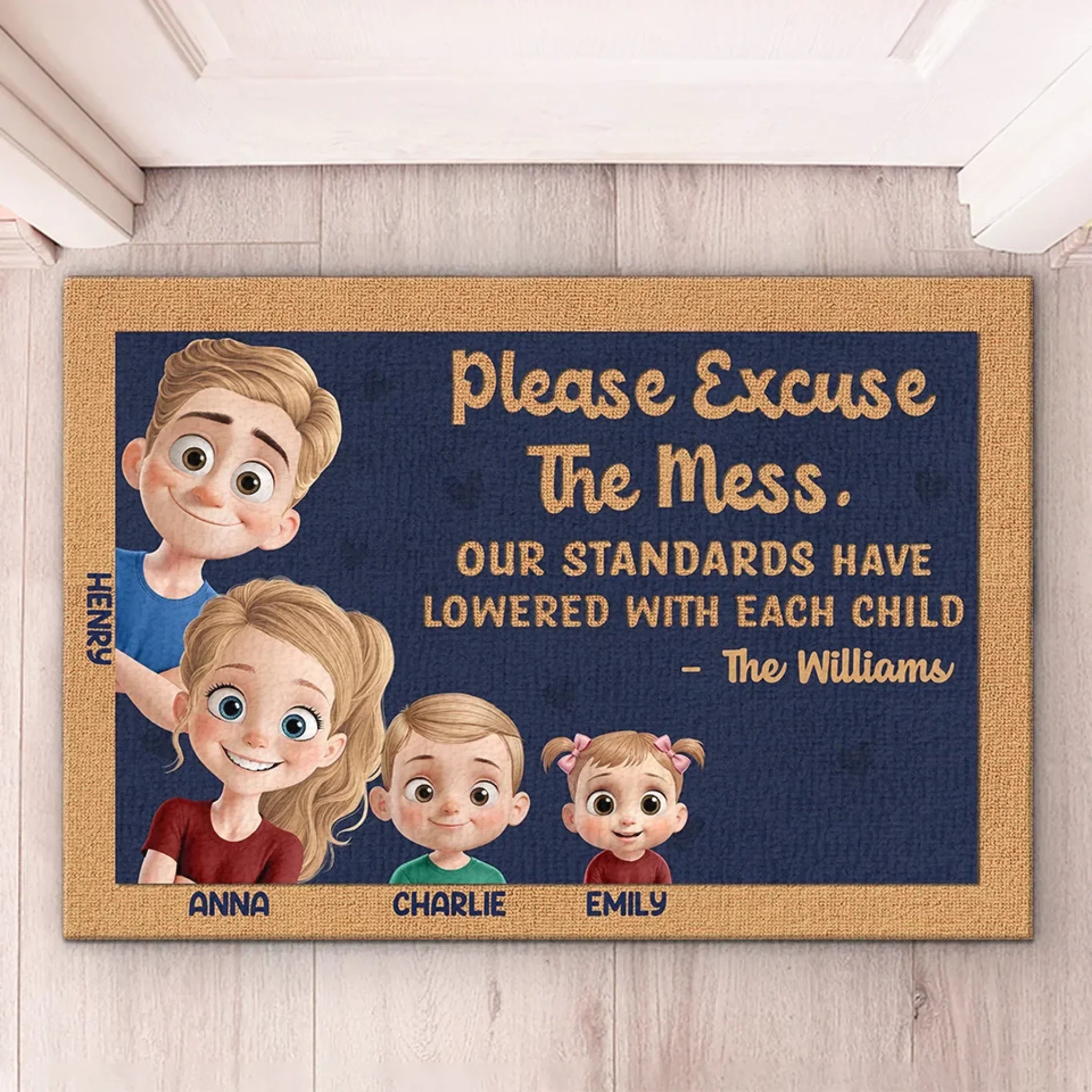 Each Child, Less Control - Family Personalized Custom Home Decor Decorative Mat - House Warming Gift For Family Members