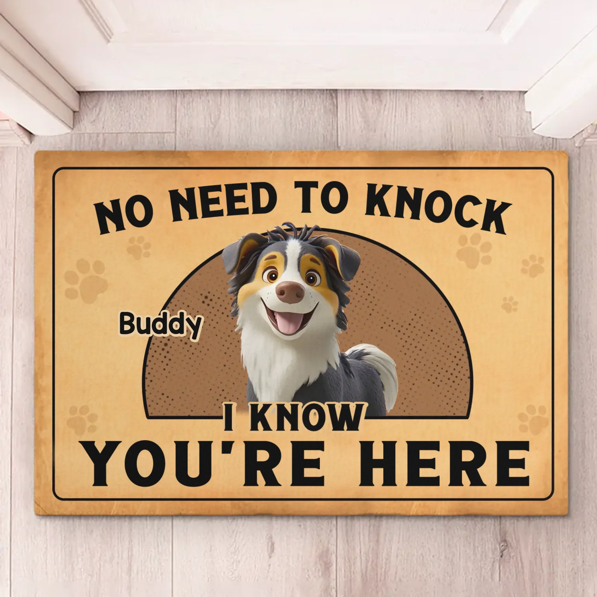 Furry Security System Activated - Dog Personalized Custom Home Decor Decorative Mat - House Warming Gift For Pet Owners, Pet Lovers