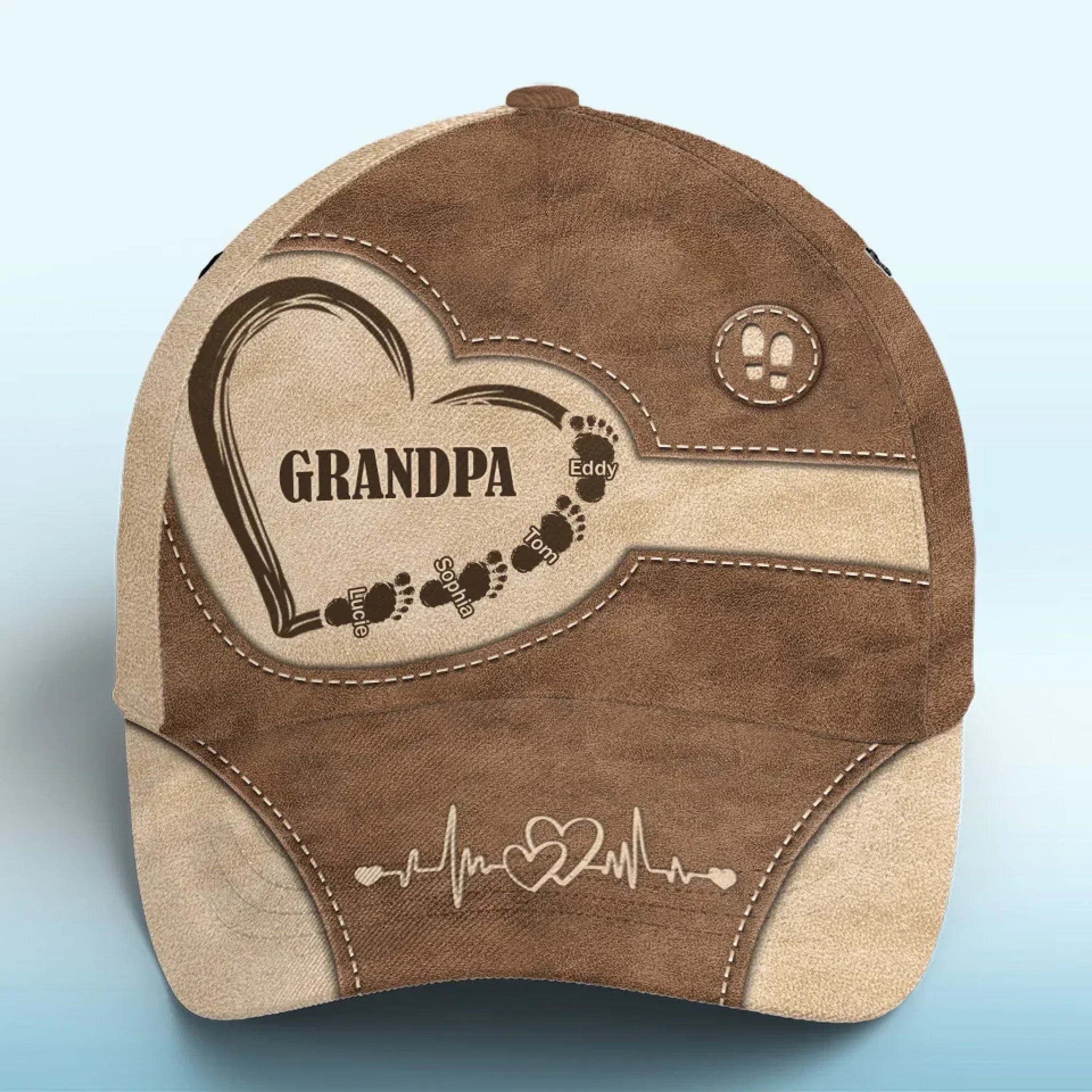 Love In Every Heartbeat - Family Personalized Custom Hat, All Over Print Classic Cap - Gift For Family Members