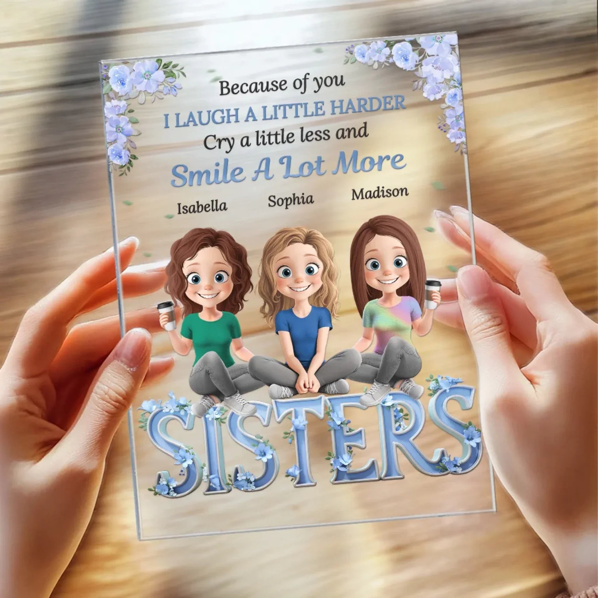 Besties Make The World A Happier Place - Bestie Personalized Custom Rectangle Shaped Acrylic Plaque - Gift For Best Friends, BFF, Sisters