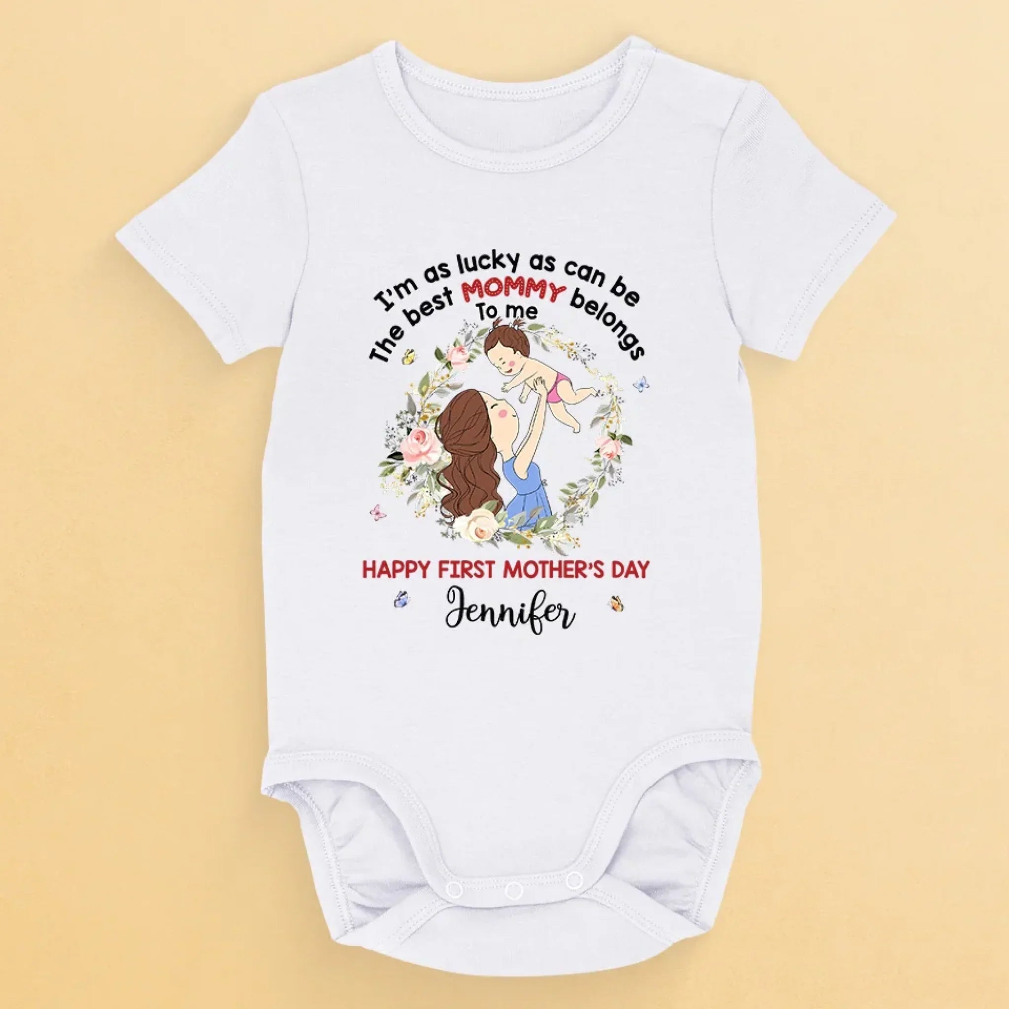 The Best Mommy Ever - Family Personalized Custom Baby Onesie - Mother's Day, Baby Shower Gift, Gift For First Mom
