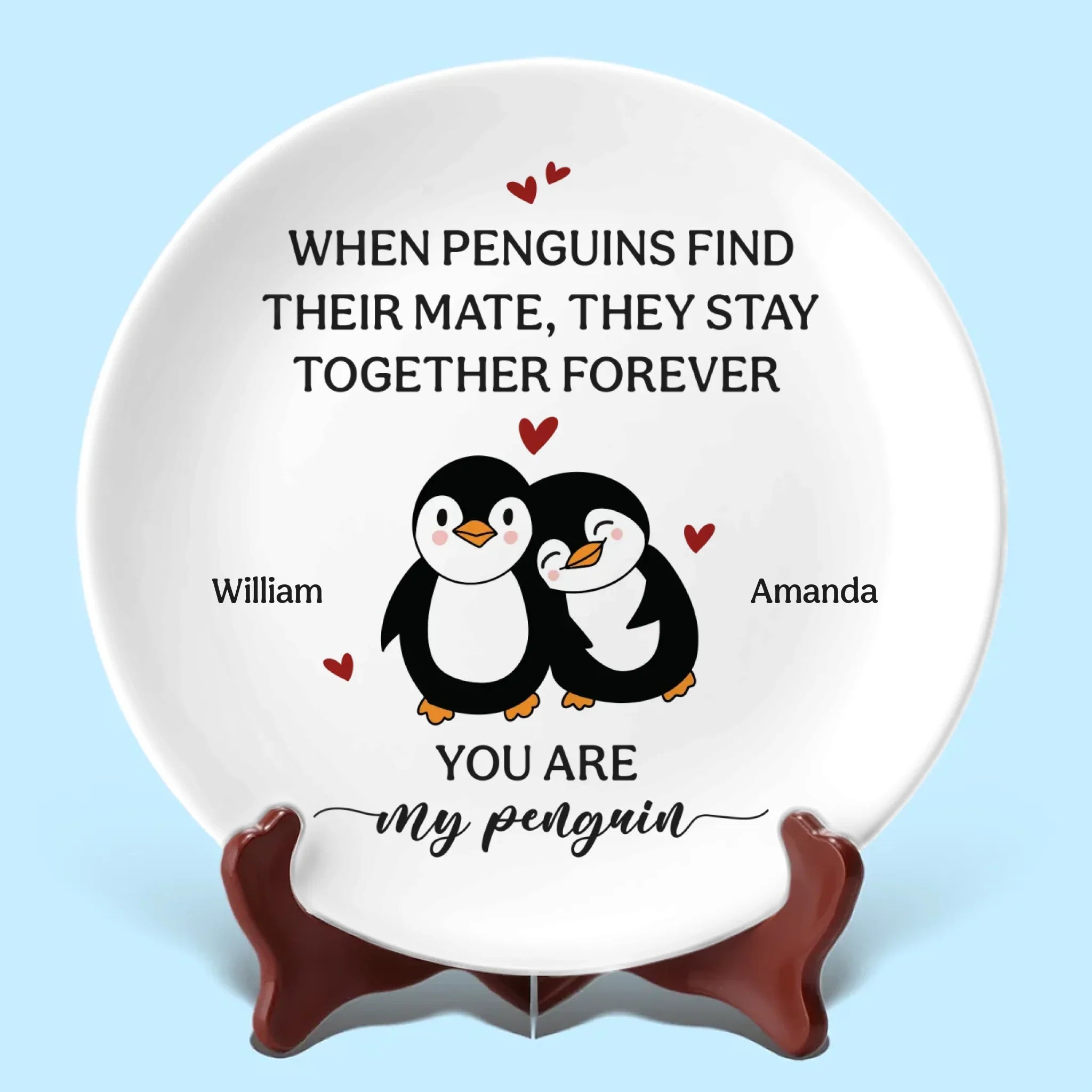 You Are My Forever Mate - Couple Personalized Custom Ceramic Plate - Gift For Husband Wife, Anniversary