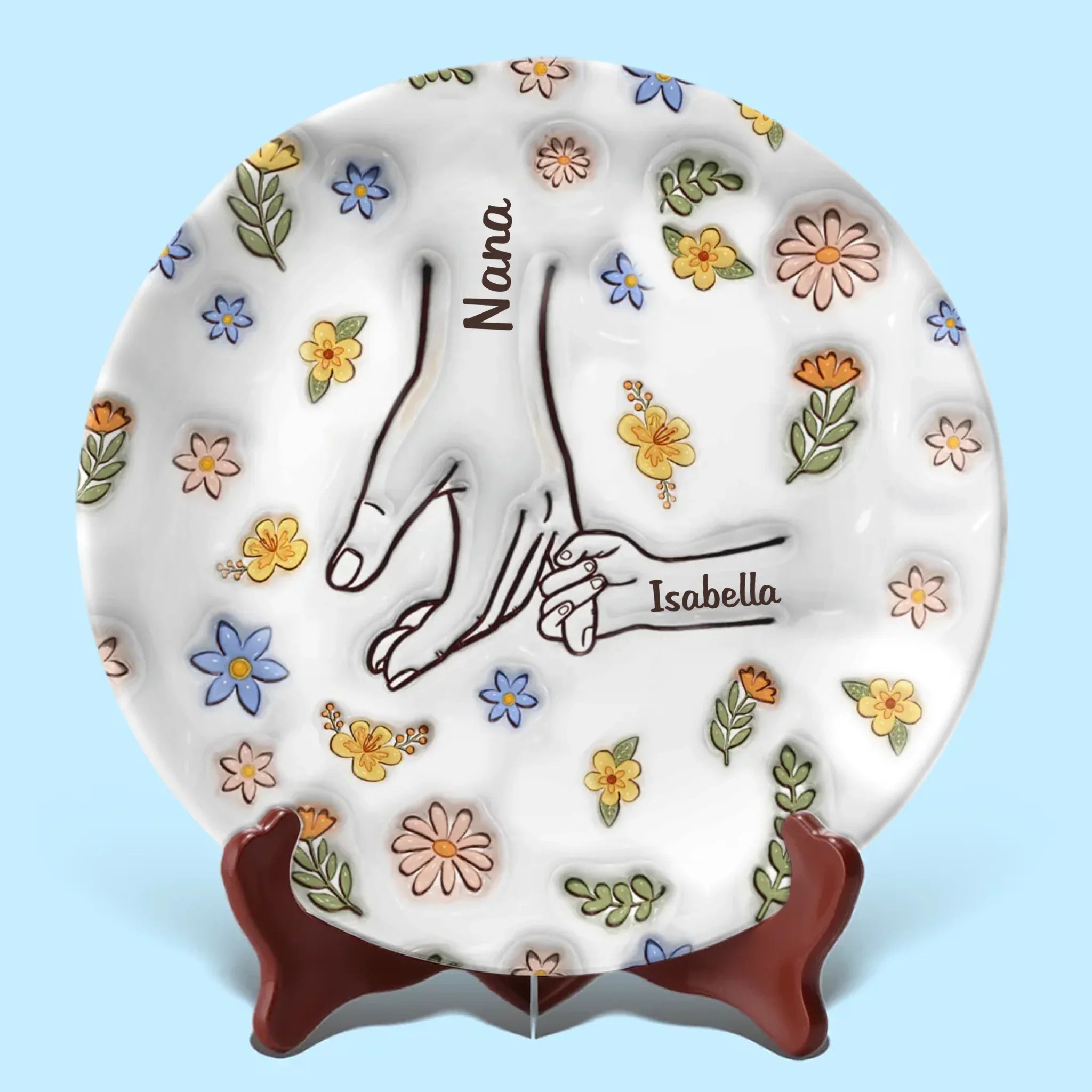 Love Grows Best In A Happy Family - Family Personalized Custom 3D Inflated Effect Printed Ceramic Plate - Mother's Day, Gift For Mom, Grandma