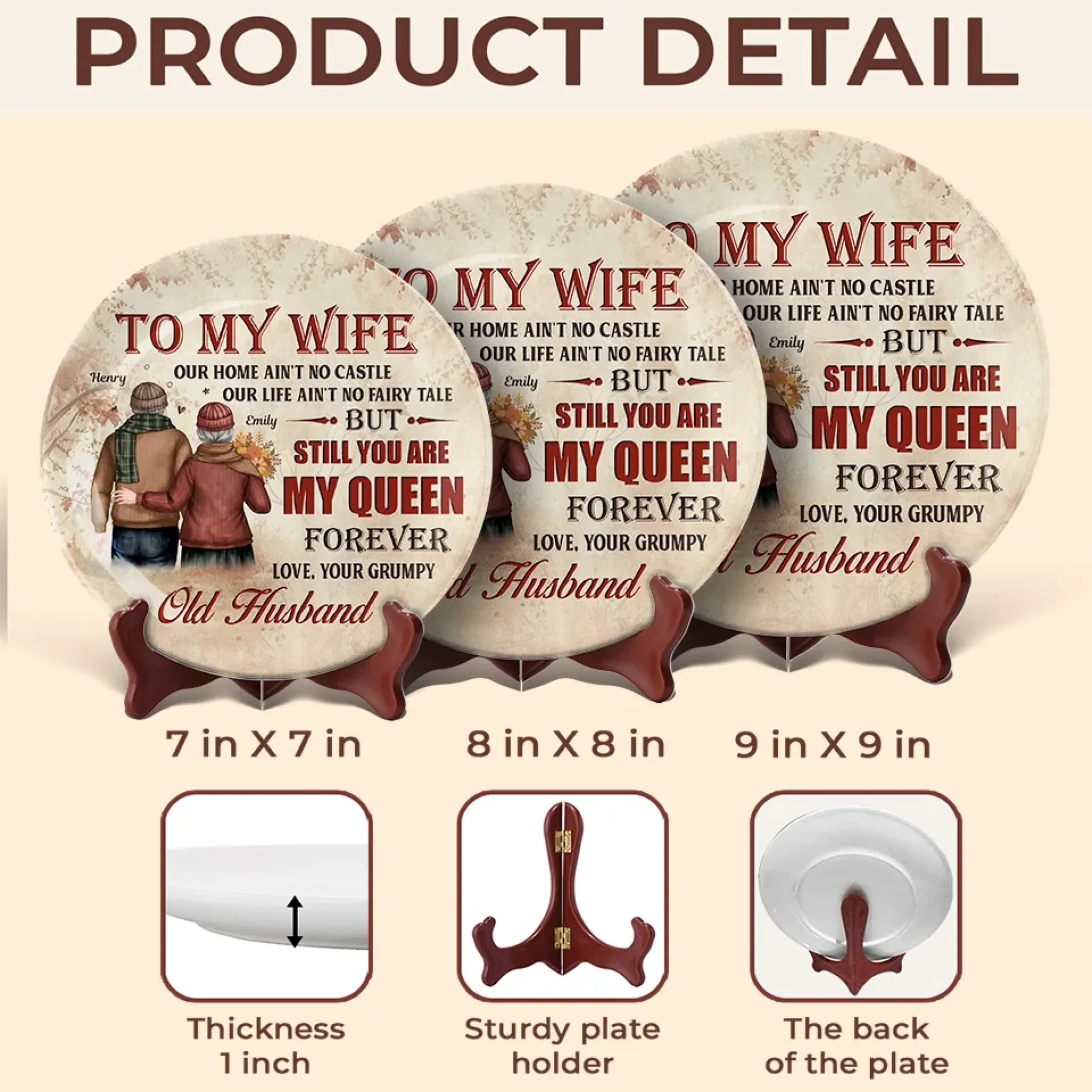 I’m Still Here, Still Grumpy, And Still Yours - Couple Personalized Custom Ceramic Plate - Gift For Husband Wife, Anniversary