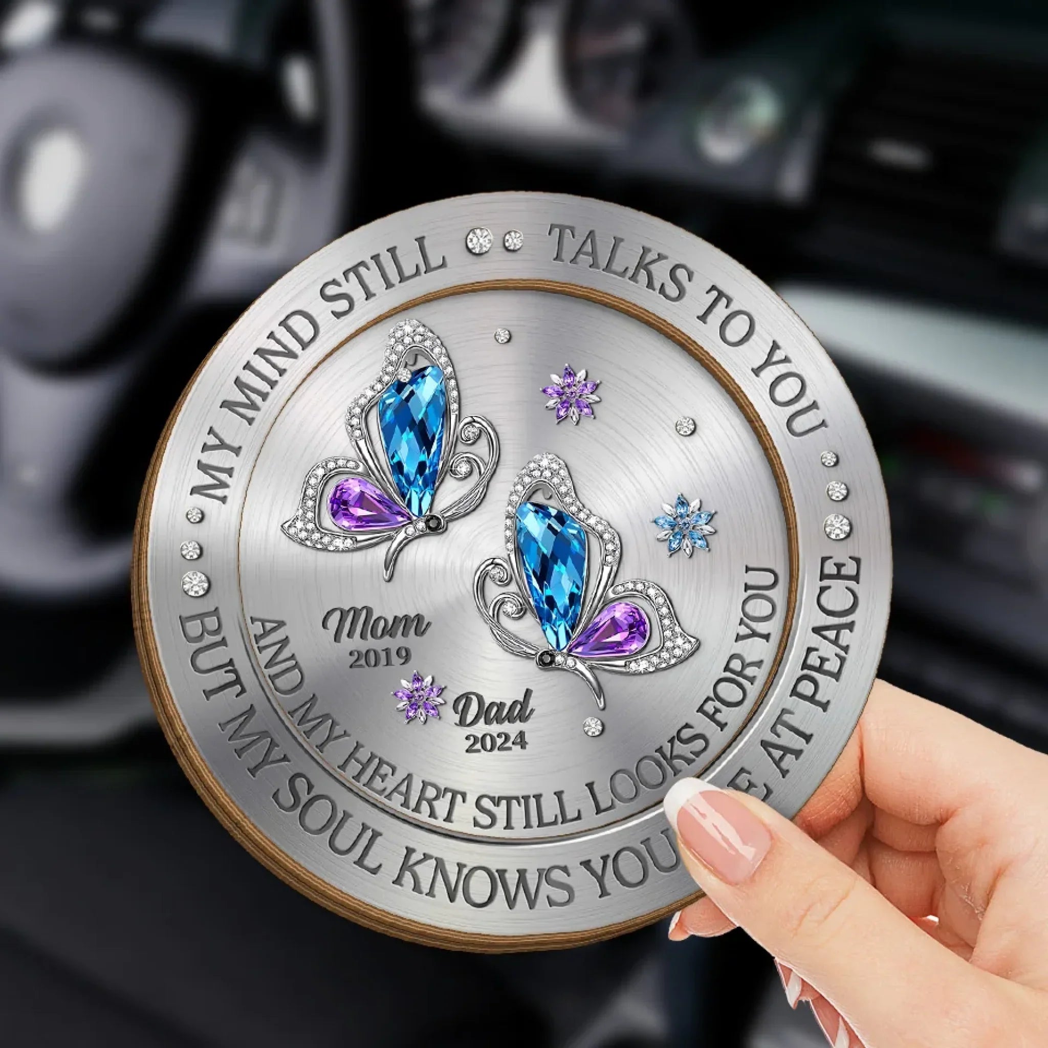 Some Part Of Me Will Always Search For You - Memorial Personalized Custom Car Visor Clip - Sympathy Gift For Family Members
