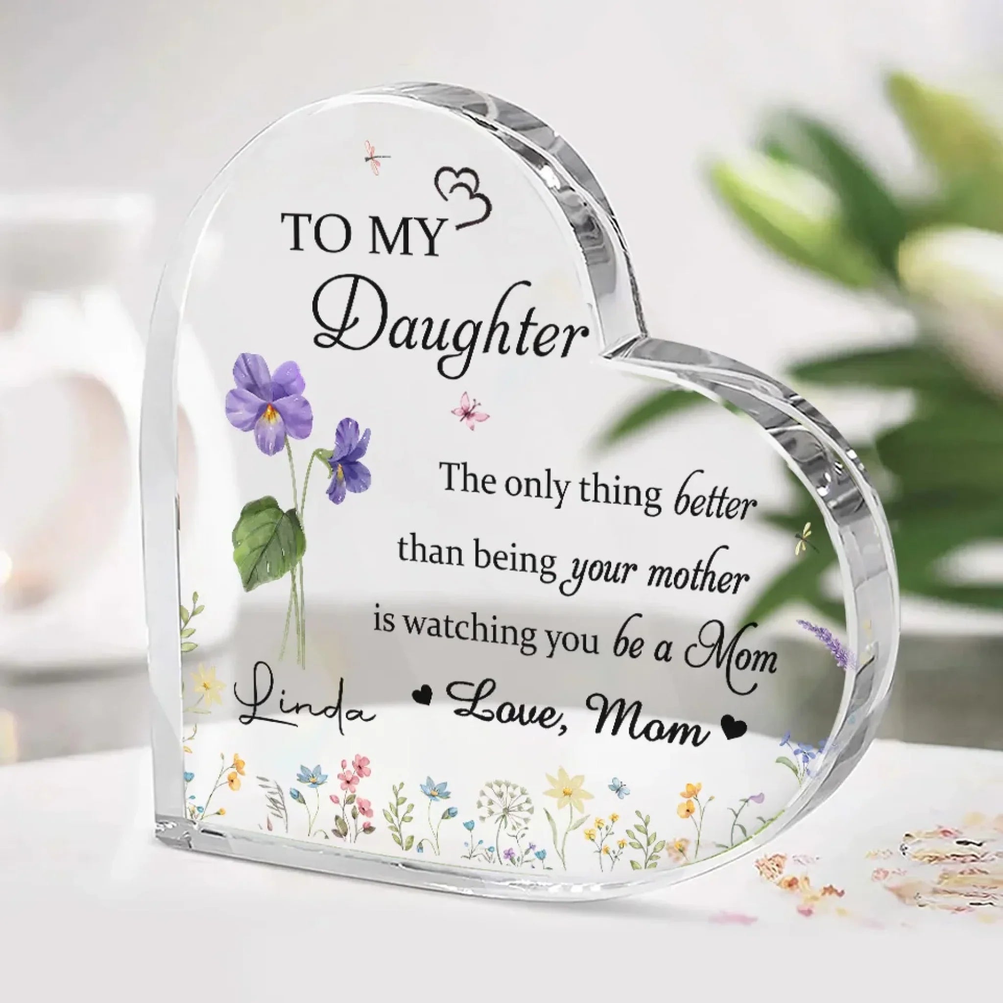 Watching You As A Mother Fills My Heart With Pride - Family Personalized Custom Heart Shaped Acrylic Plaque - Mother's Day, Gift For Mom, Daughter