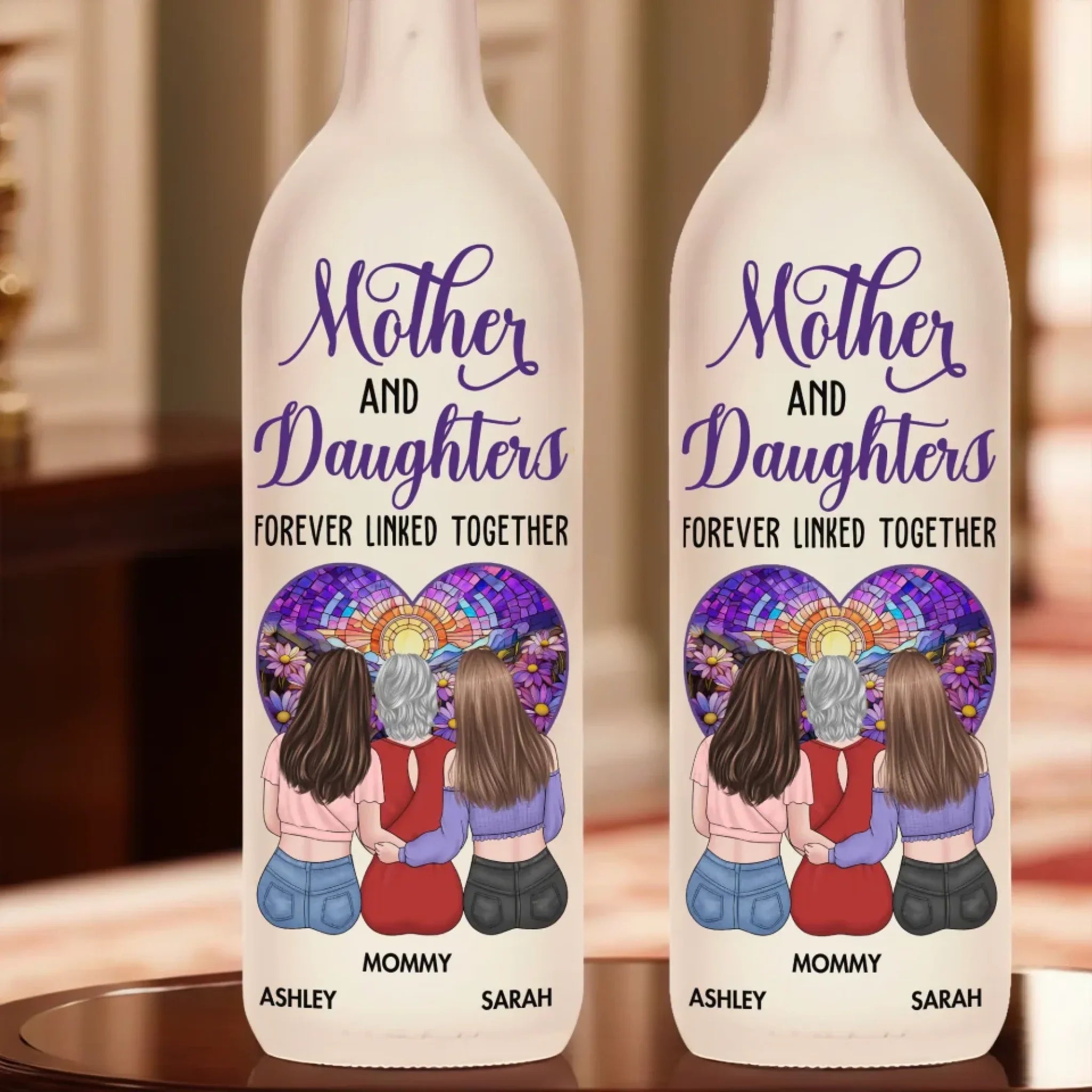 No Bond Is Stronger Than Ours - Family Personalized Custom Bottle Lamp - Mother's Day, Gift For Mom, Daughter, Son