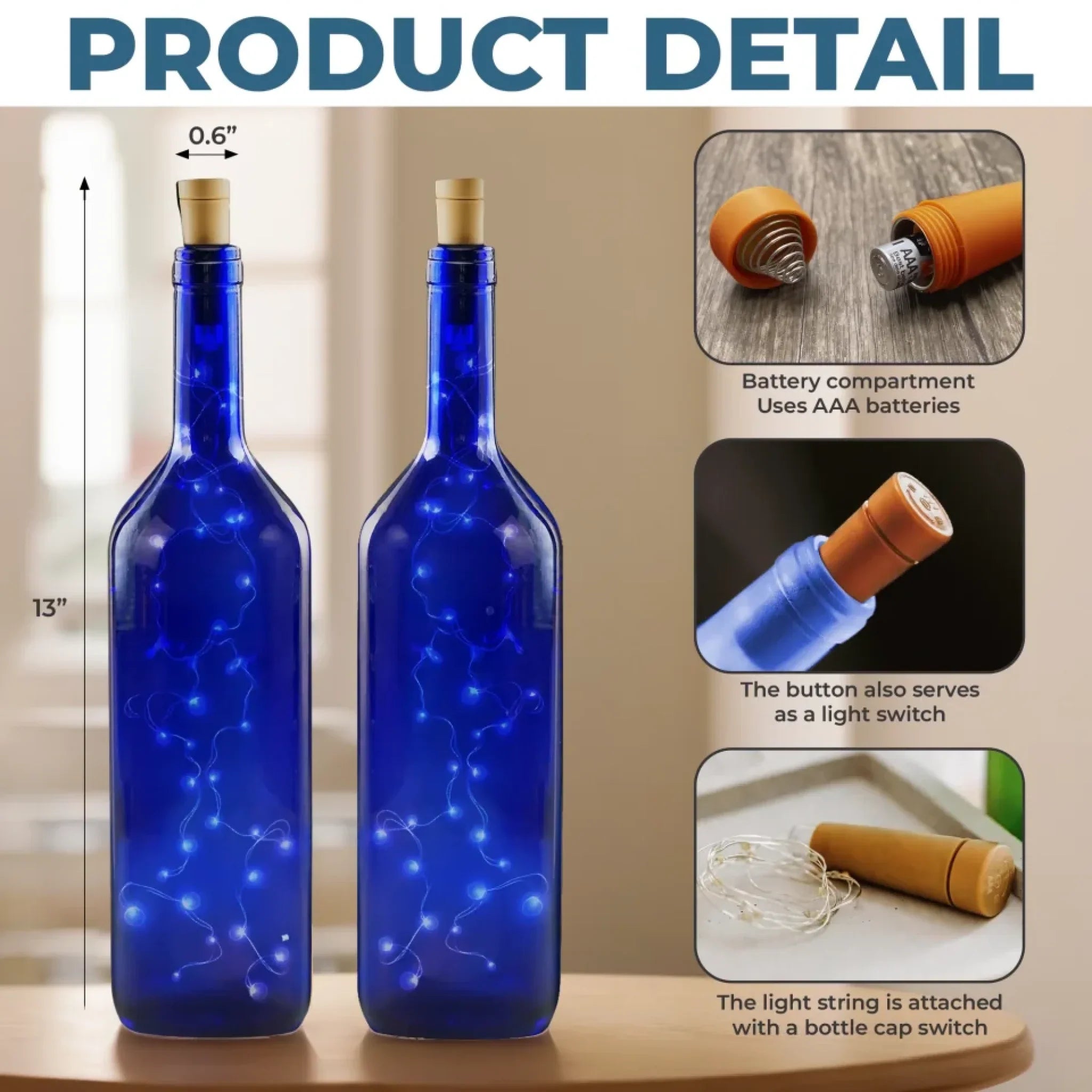 Forever Remembered, Forever Loved - Memorial Personalized Custom Blue Bottle Lamp - Sympathy Gift For Family Members