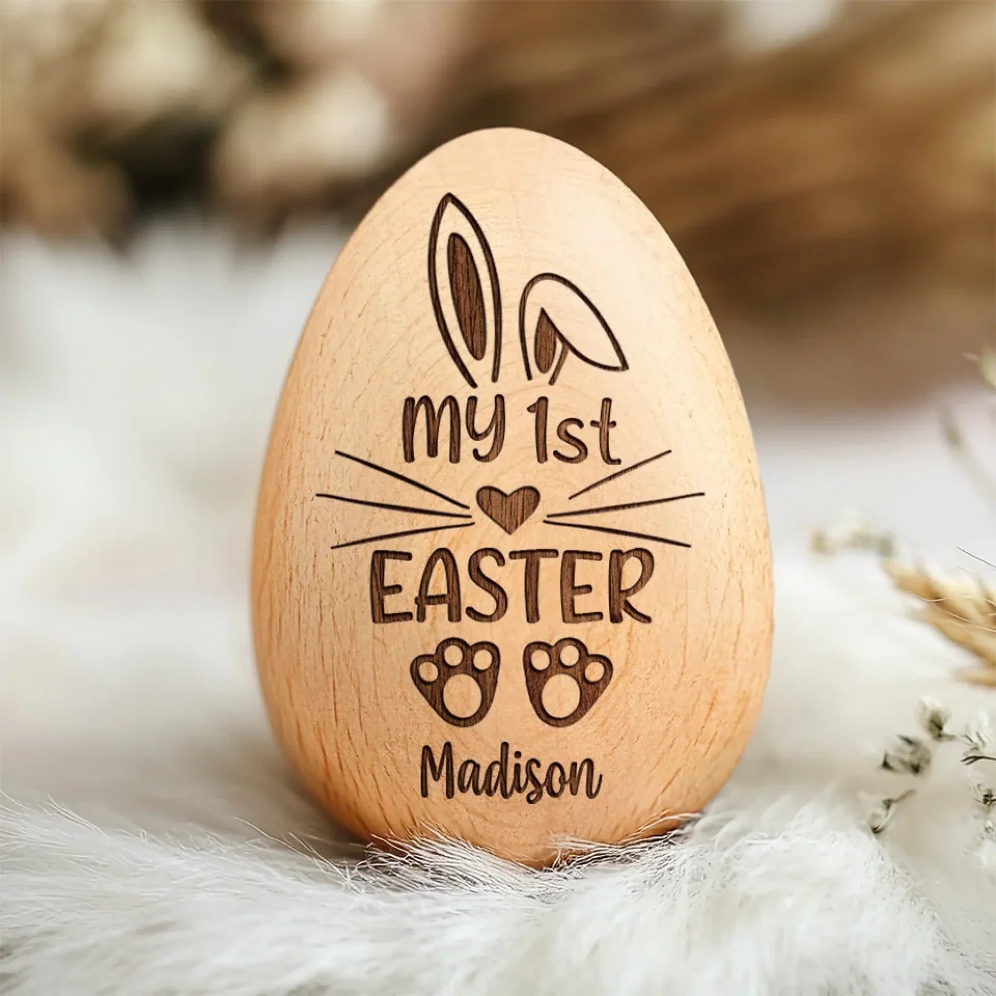 A Special Easter Memory - Family Personalized Custom Wooden Egg Shaker - Easter Gift For Baby Kids, Newborn Baby