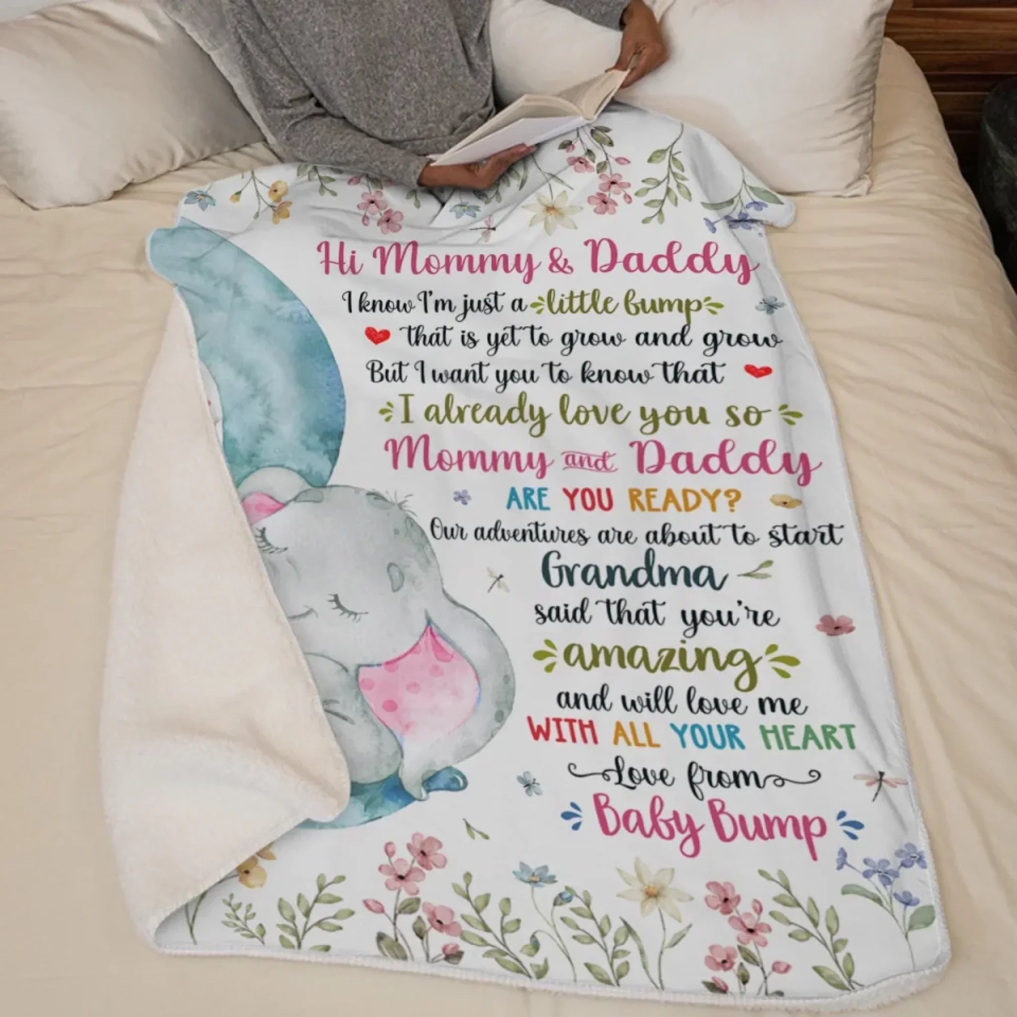 Love From Your Baby Bump - Family Personalized Custom Blanket - Mother's Day, Baby Shower Gift, Gift For First Mom