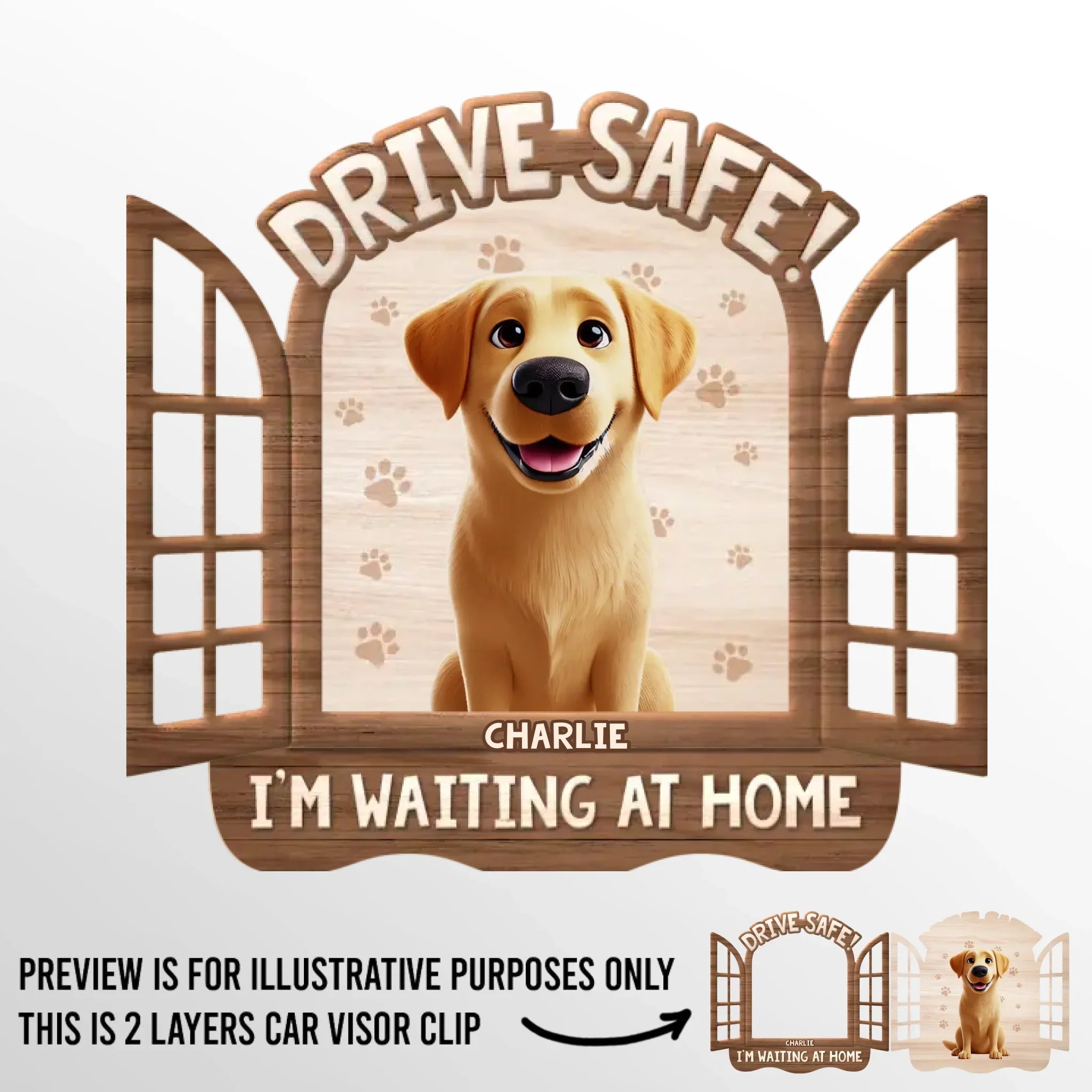 Drive Safe, We're Waiting At Home - Dog Personalized Custom Car Visor Clip - Gift For Pet Owners, Pet Lovers