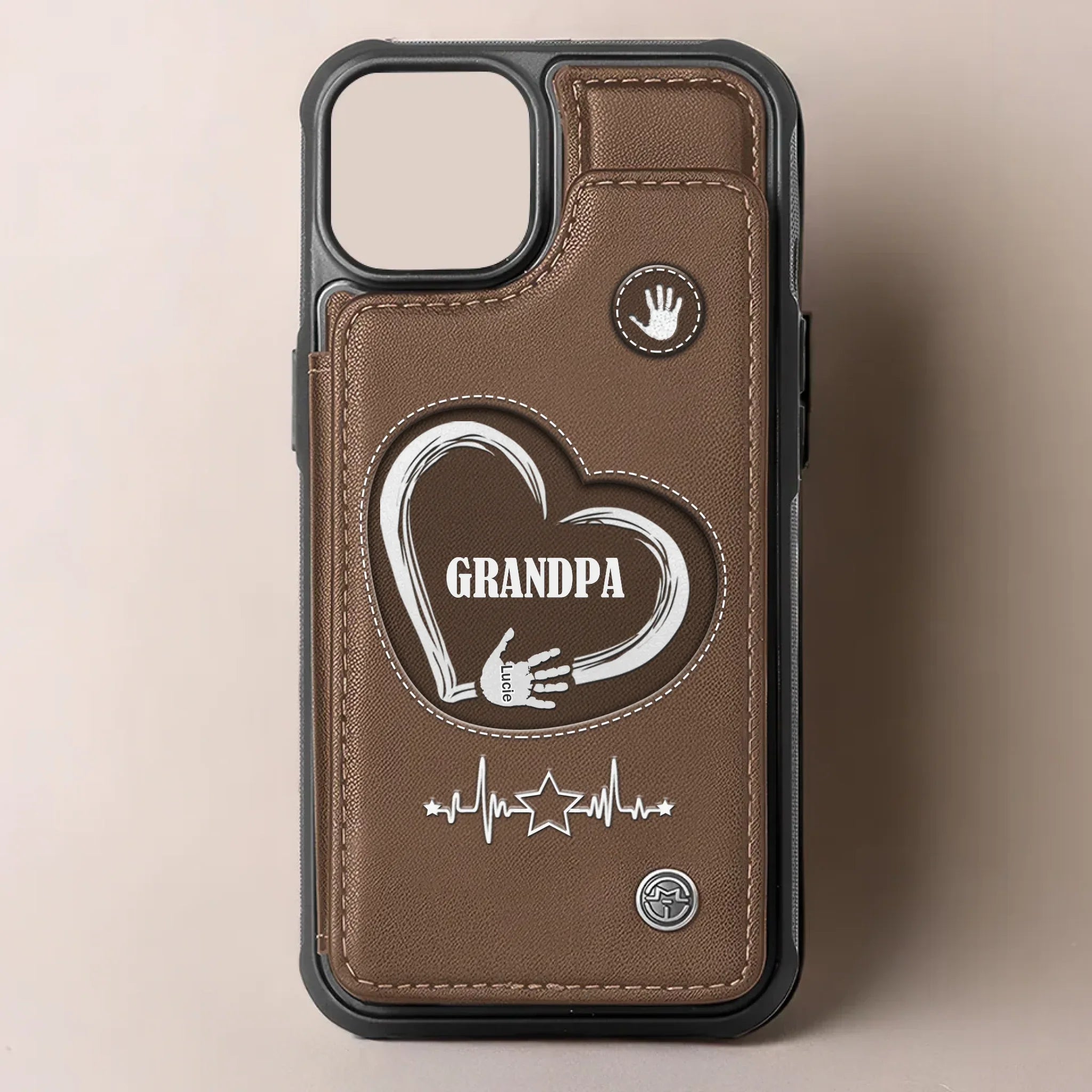 My First Superhero - Family Personalized Custom Leather Flip Wallet Phone Case - Father's Day, Gift For Dad, Grandpa