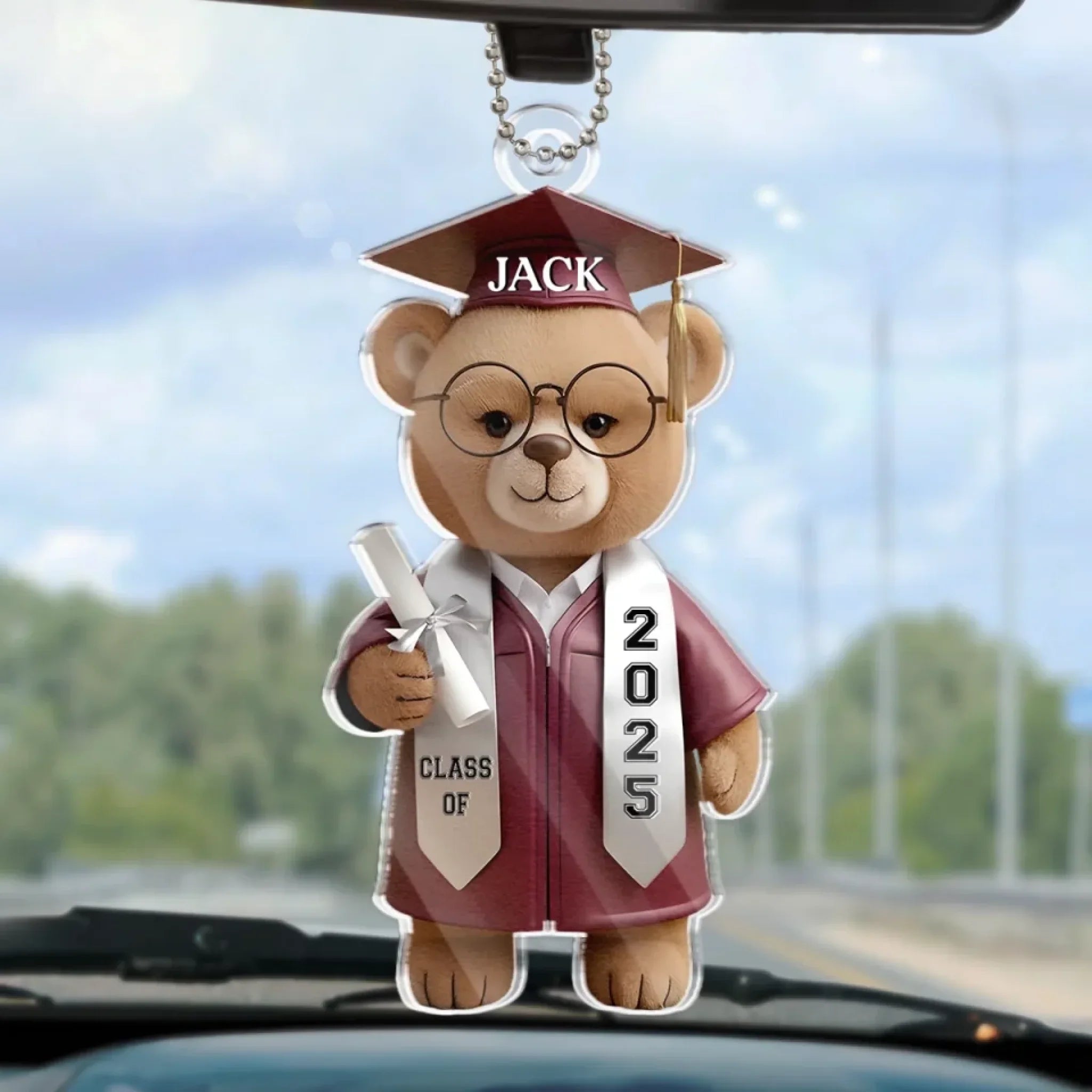 Wise And Ready - Family Personalized Custom Car Ornament - Acrylic Custom Shaped - Graduation Gift For Family Members, Siblings, Brothers, Sisters