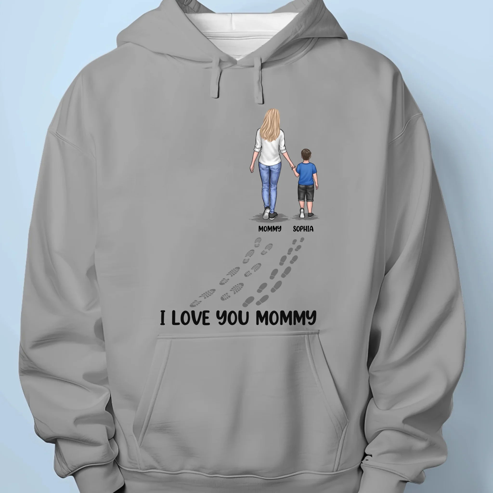 Following In Your Footsteps With Love & Gratitude - Family Personalized Custom Unisex T-shirt, Premium T-shirt, Hoodie - Mother's Day Gift For Mom, Grandma