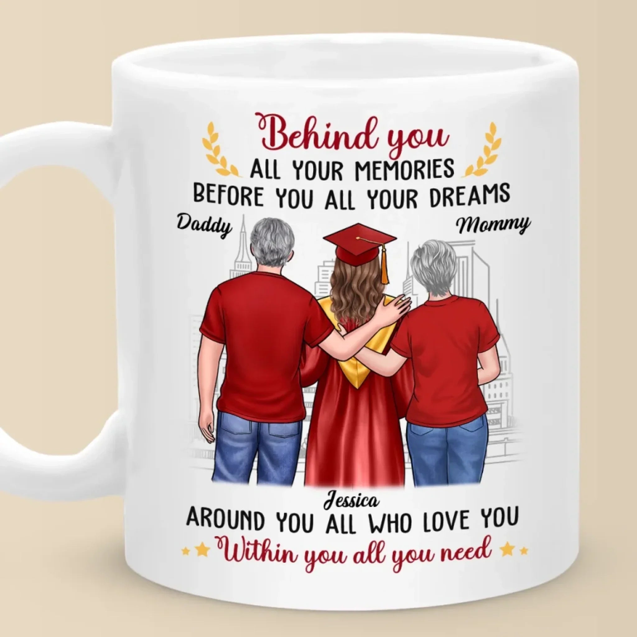 So Proud, So Blessed - Family Personalized Custom Mug - Graduation Gift For Daughter