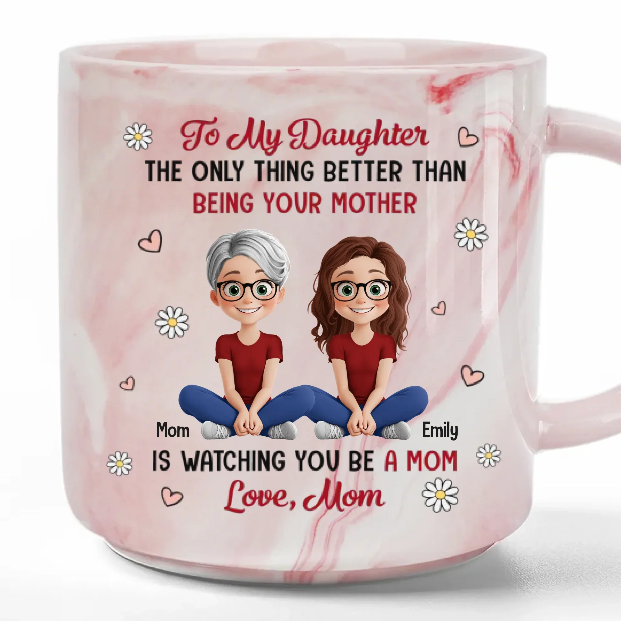 My Greatest Treasure Is You - Family Personalized Custom Marble Mug - Mother's Day, Gift For Mom, Grandma