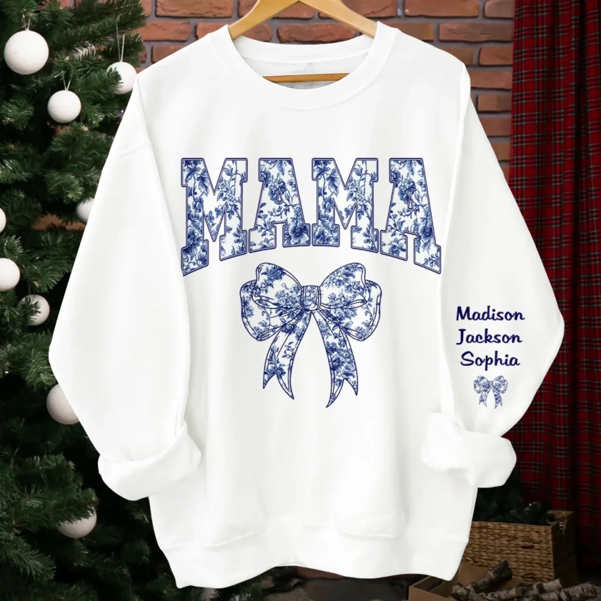 Love Starts With Mama - Family Personalized Custom Unisex Sweatshirt, Hoodie With Design On Sleeve - Mother's Day, Gift For Mom, Grandma