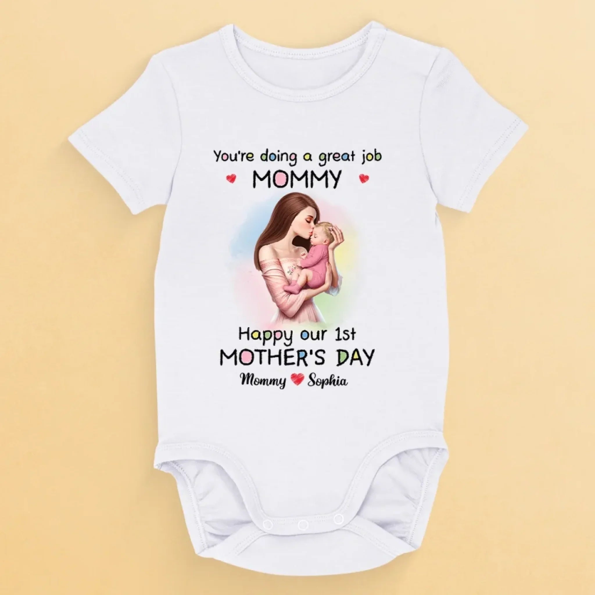 Mom, You're My Everything - Family Personalized Custom Baby Onesie - Mother's Day, Baby Shower Gift, Gift For First Mom
