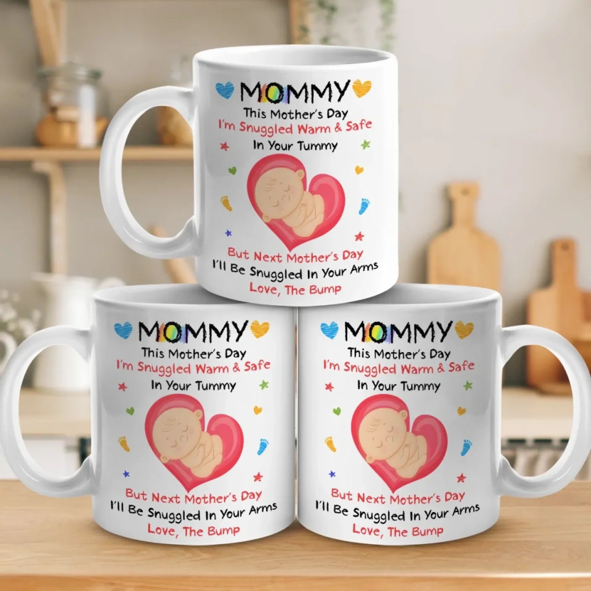 Mommy, You’re My First Home - Family Personalized Custom Mug - Mother's Day, Baby Shower Gift, Gift For First Mom, Newborn Baby